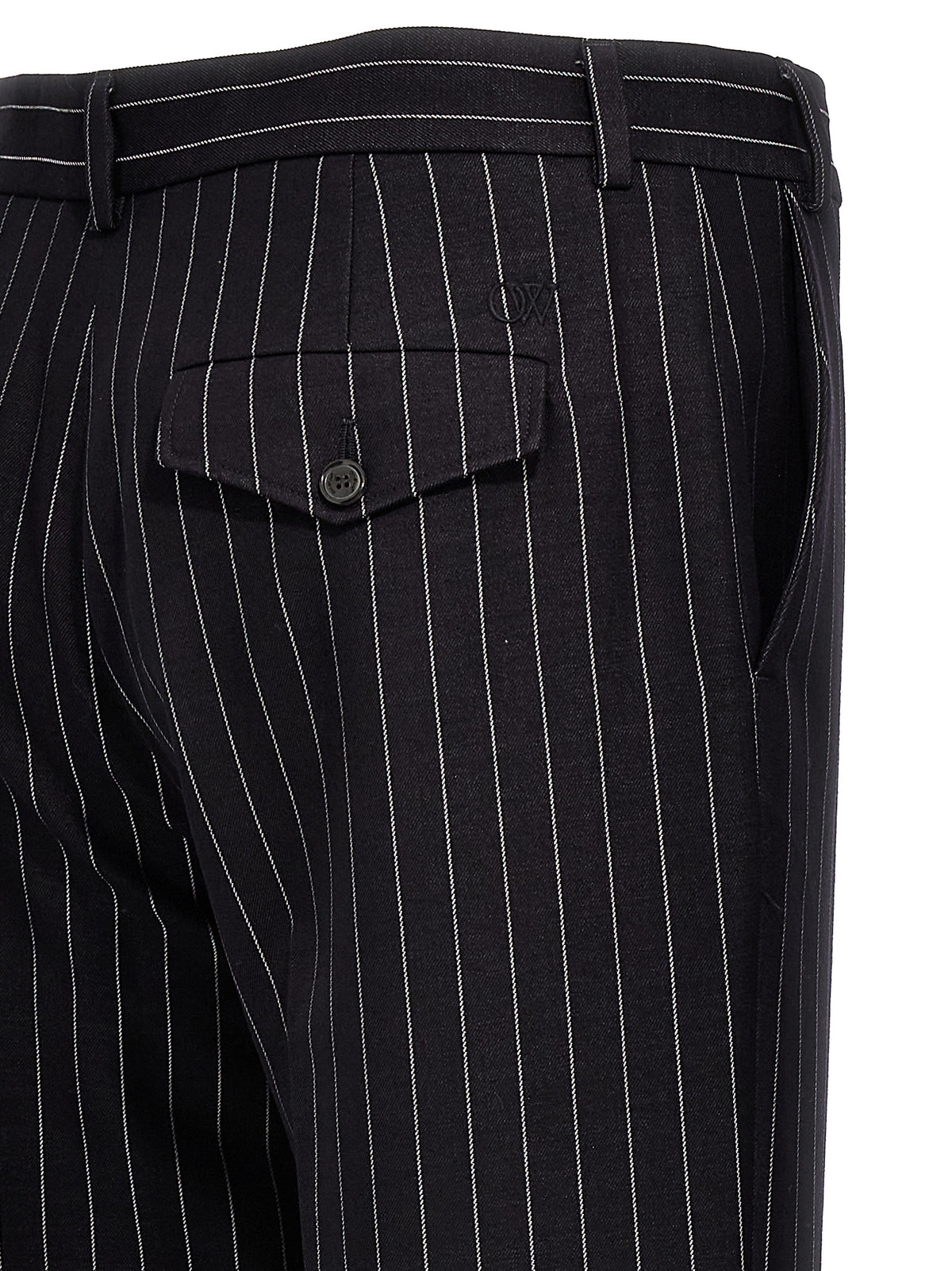 Off-White Blue Wool Dress Pants