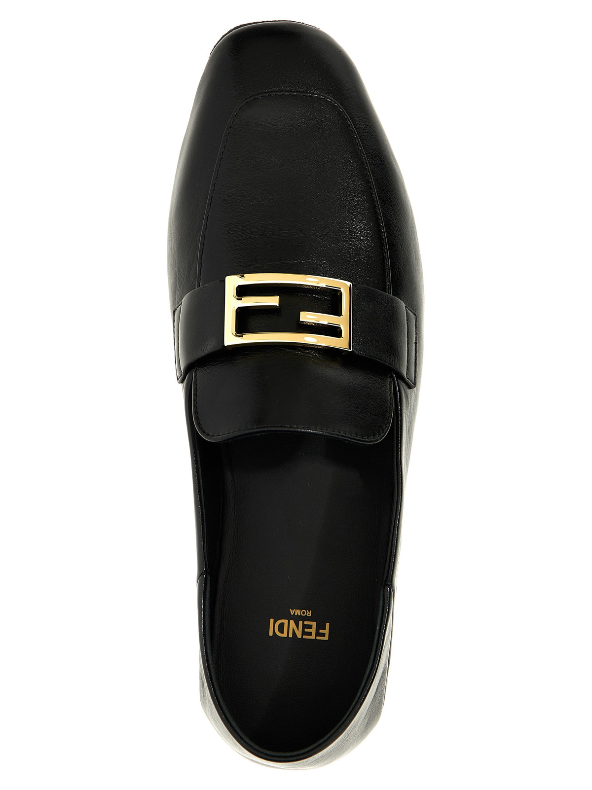 Fendi Black Lamb Leather Slip-On Loafers