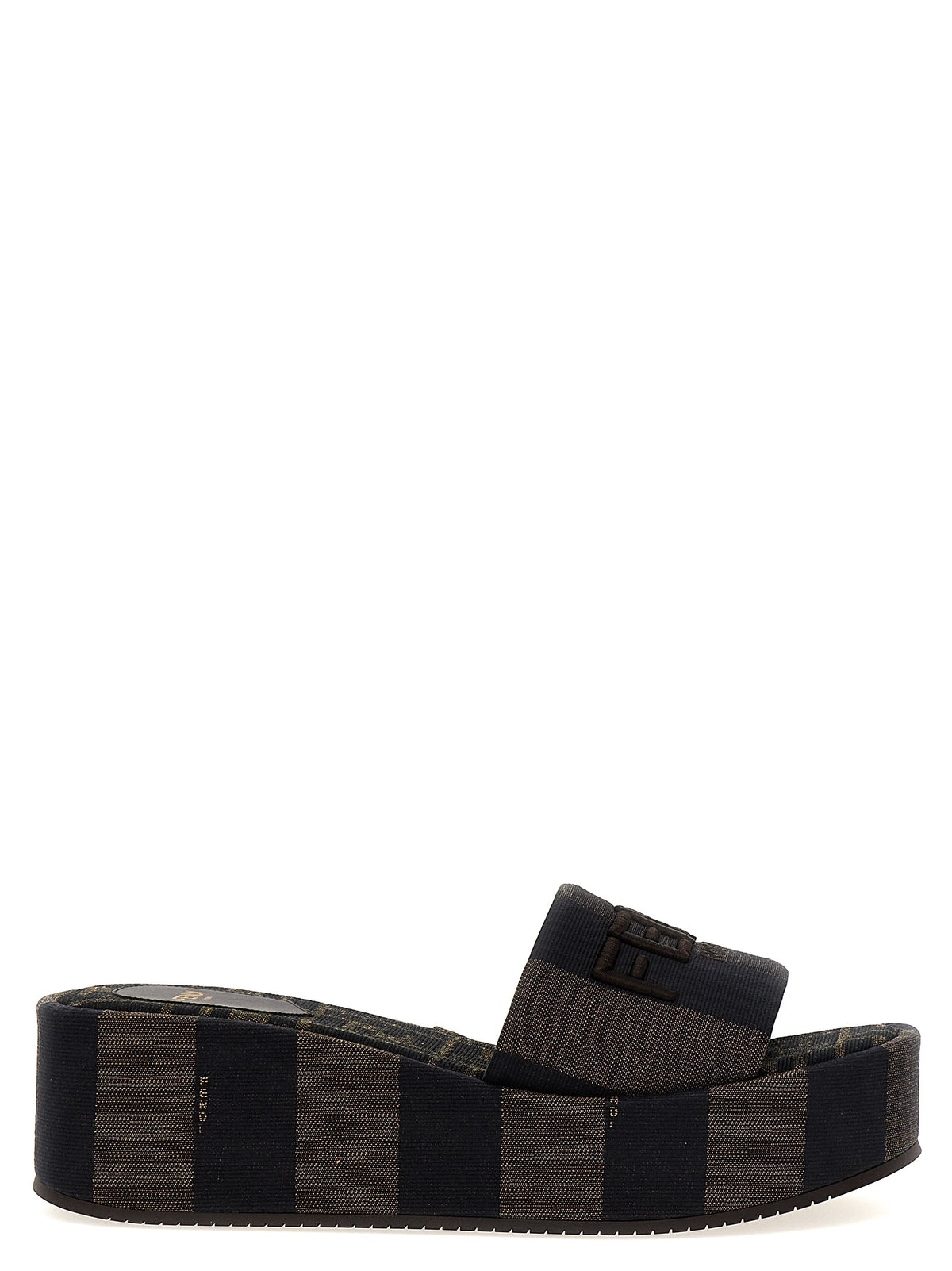 Fendi Brown Cotton Slides