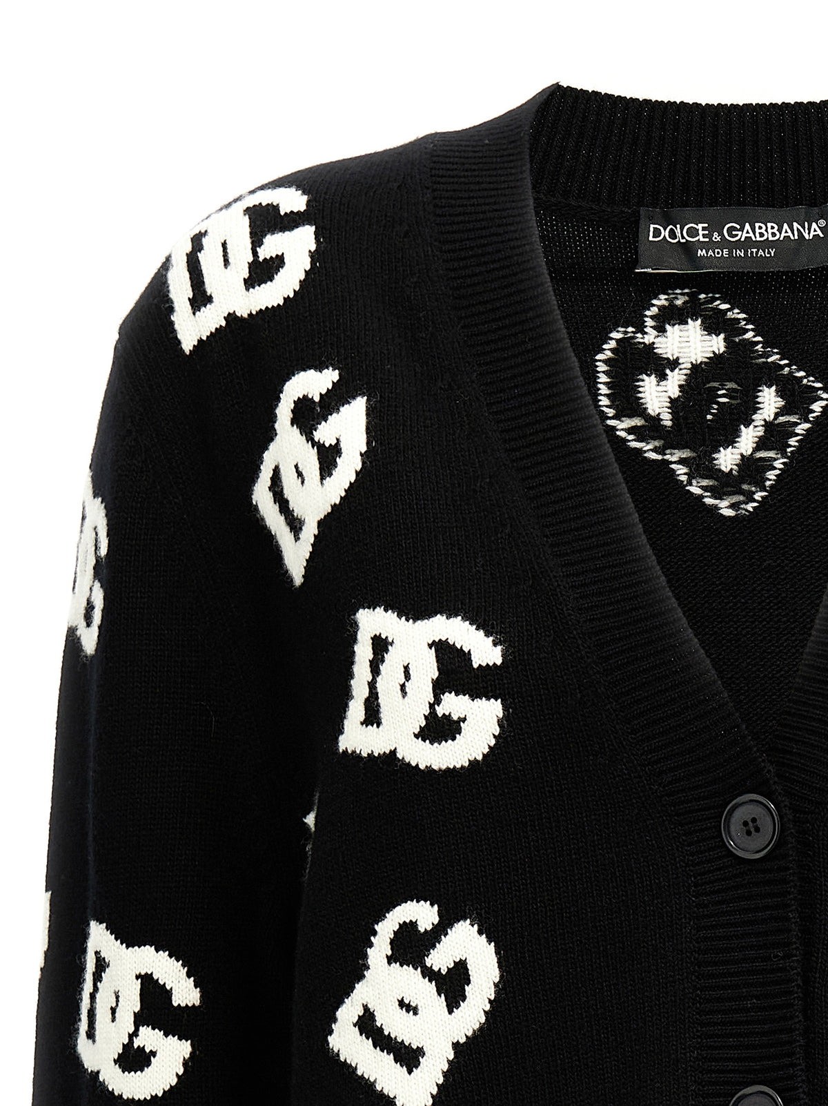 Dolce & Gabbana Bicolor Virgin Wool Cardigan