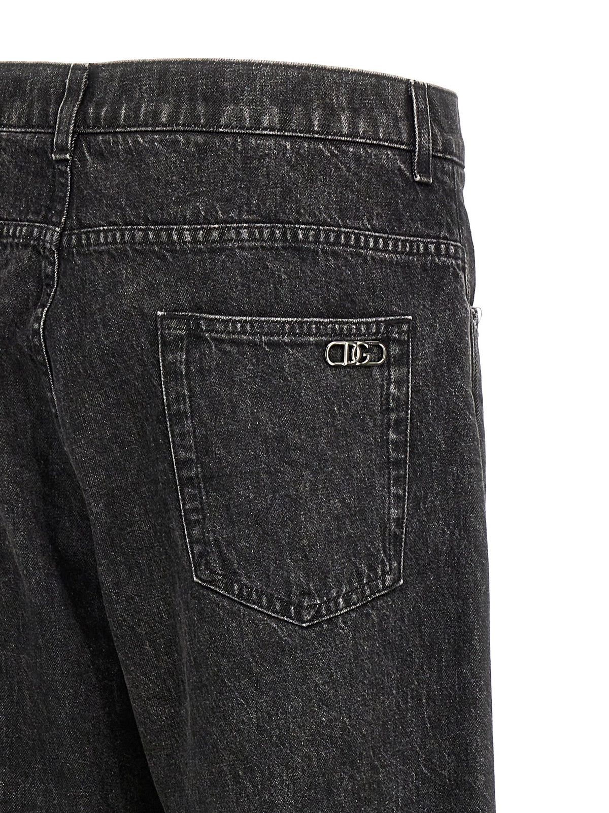 Dolce & Gabbana Black Cotton Relaxed Fit Jeans
