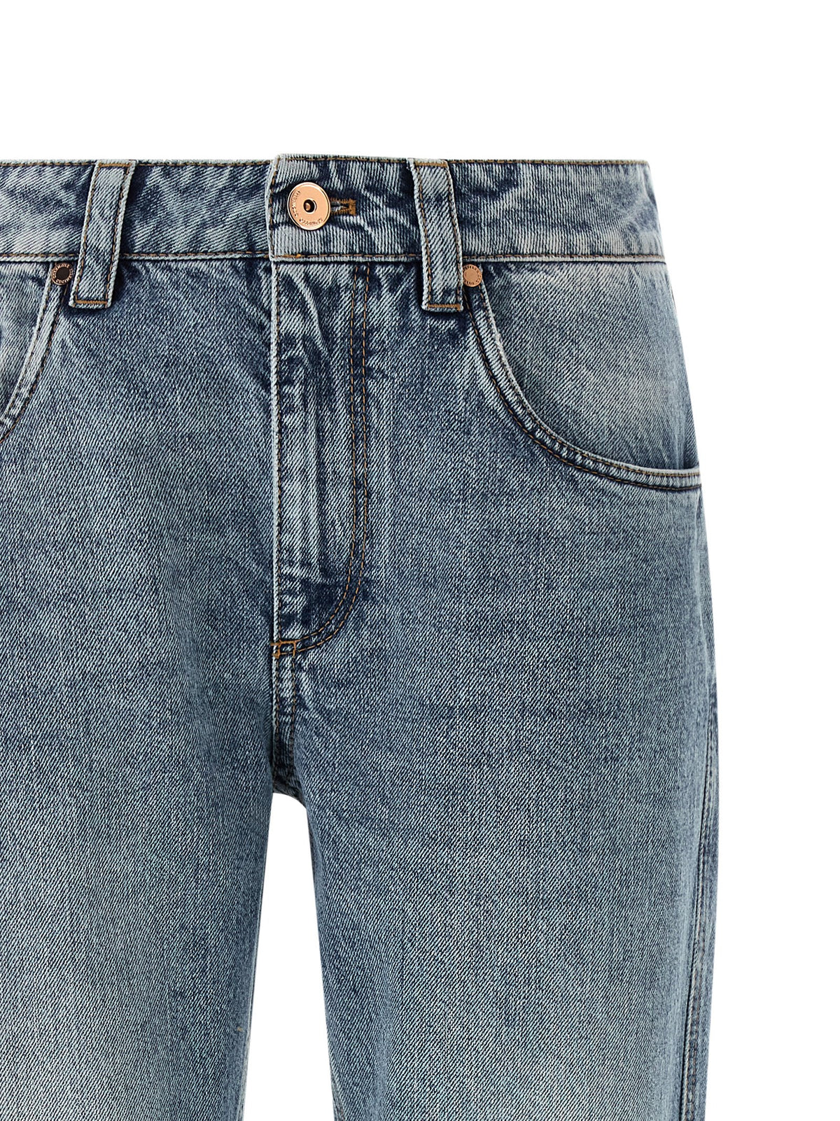 Brunello Cucinelli Blue Cotton Straight-Leg Jeans