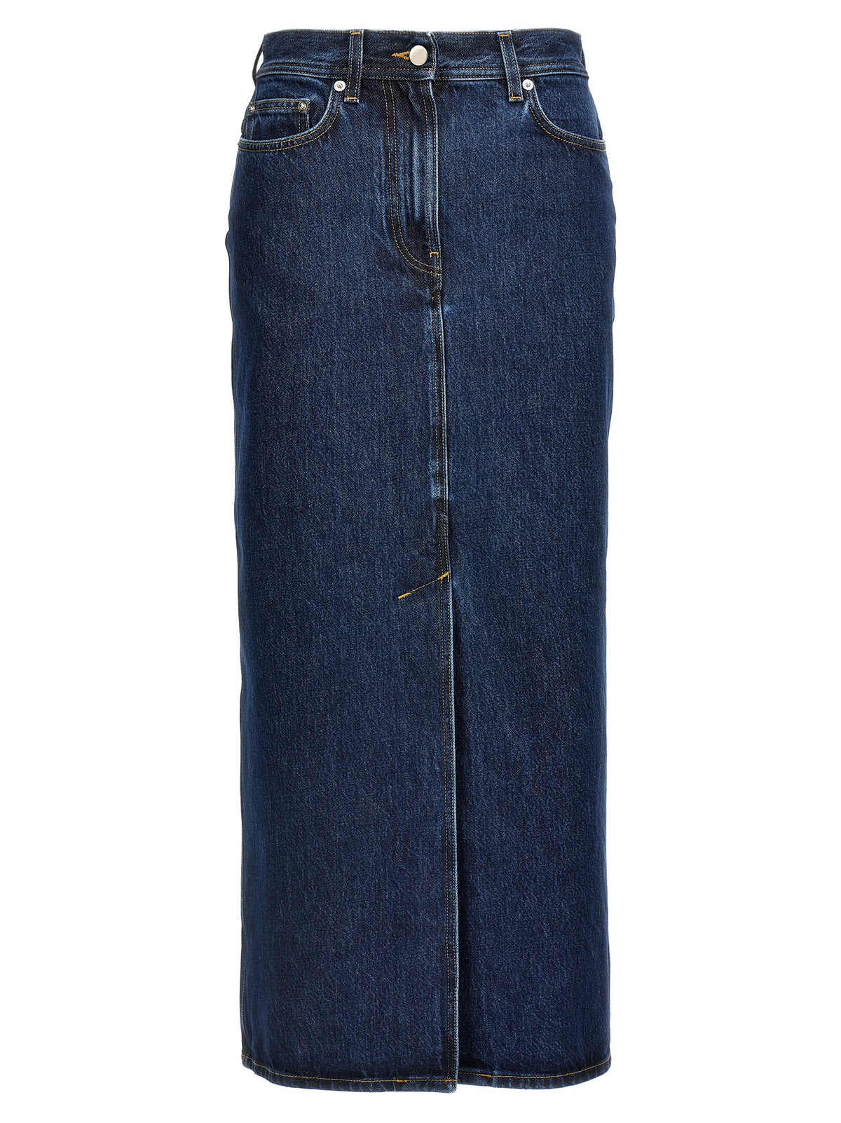 Loulou De Saison Blue Denim Midi Skirt