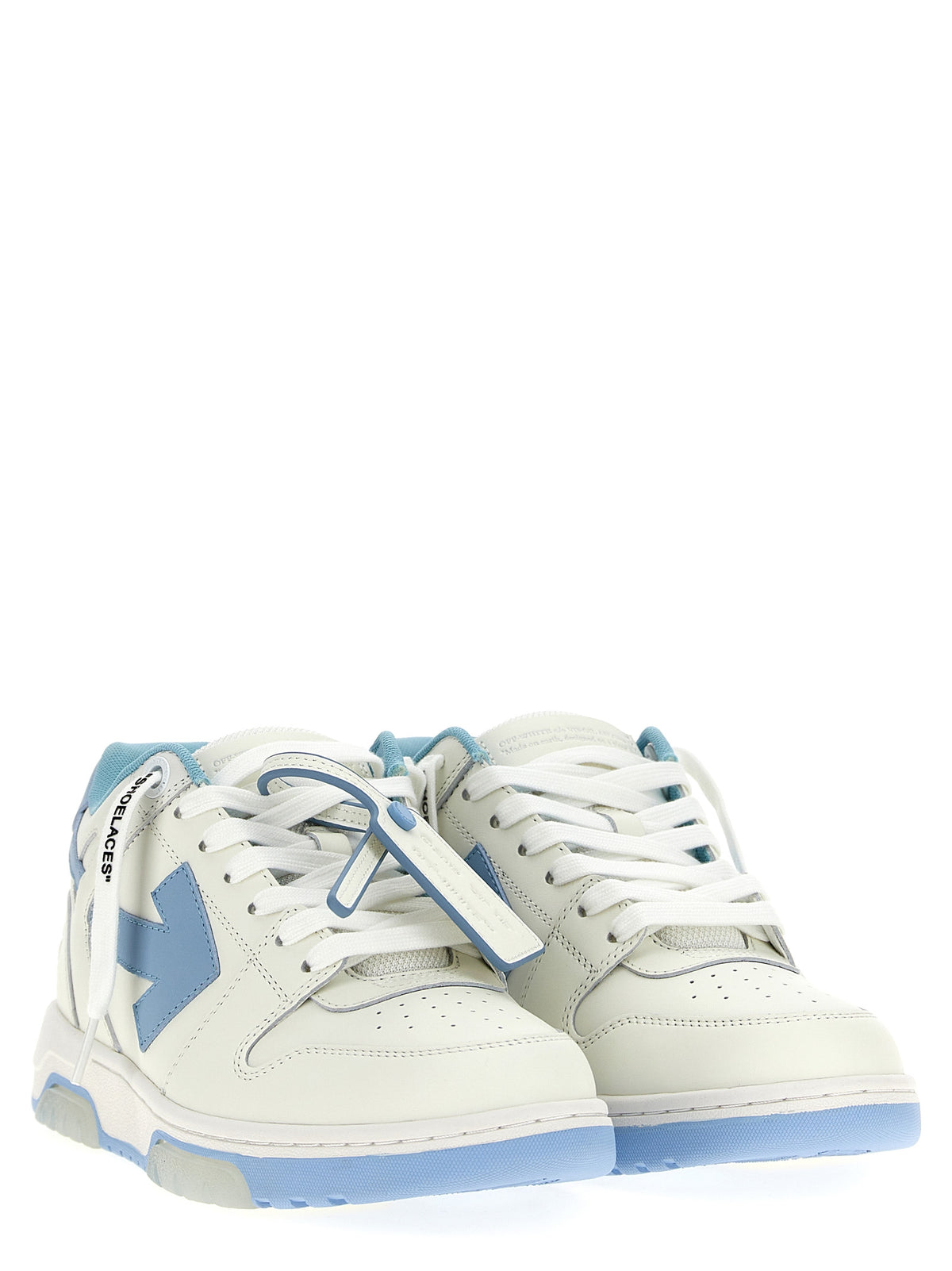 Off-White Blue Bovine Leather Low Top Sneakers