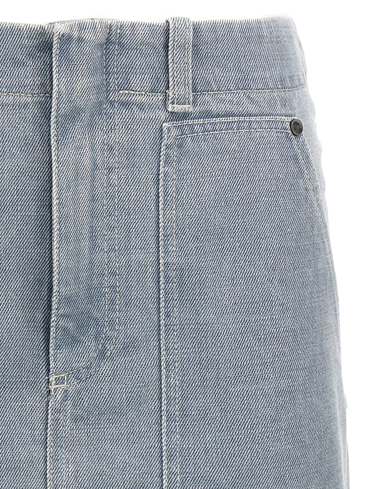 Fendi Gray Cotton Long Skirt