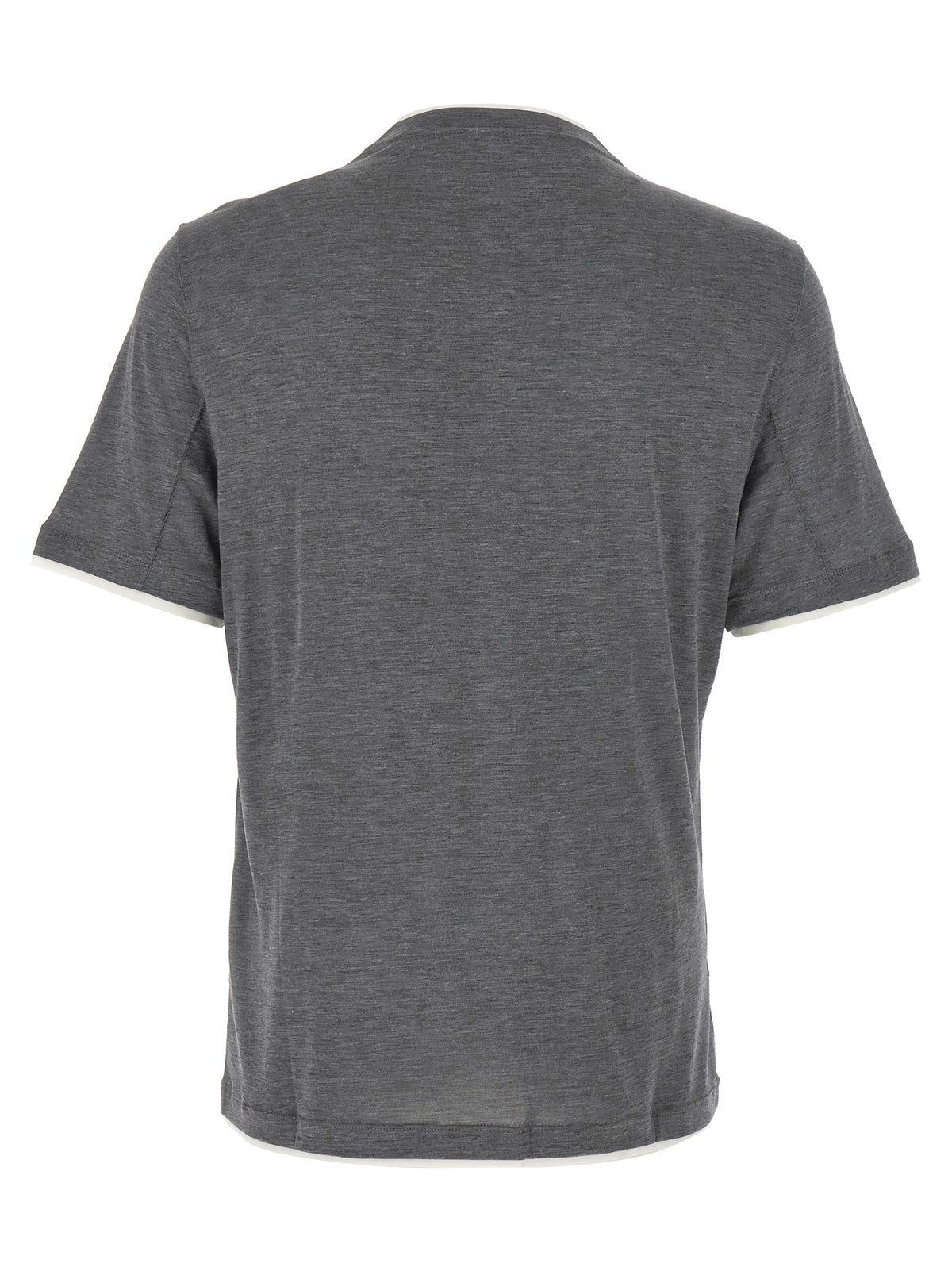 Brunello Cucinelli Gray Silk T-Shirt