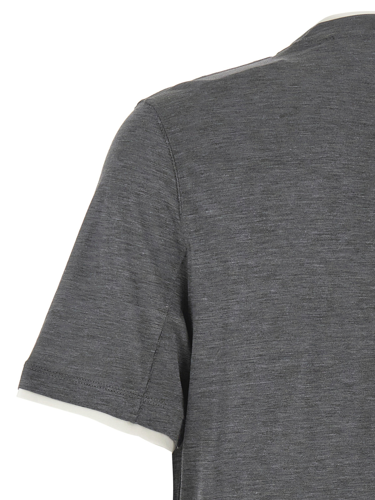 Brunello Cucinelli Gray Silk T-Shirt
