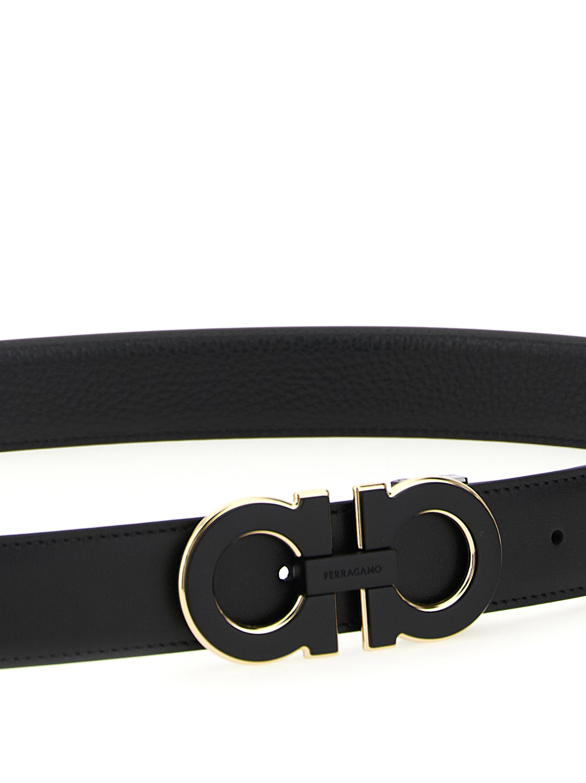 Ferragamo Black Calfskin Regular Belt