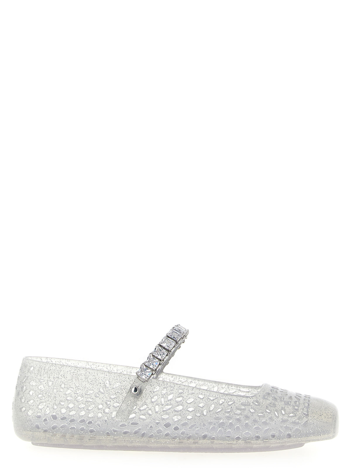 Jimmy Choo Silver Plastic Ballet Flats