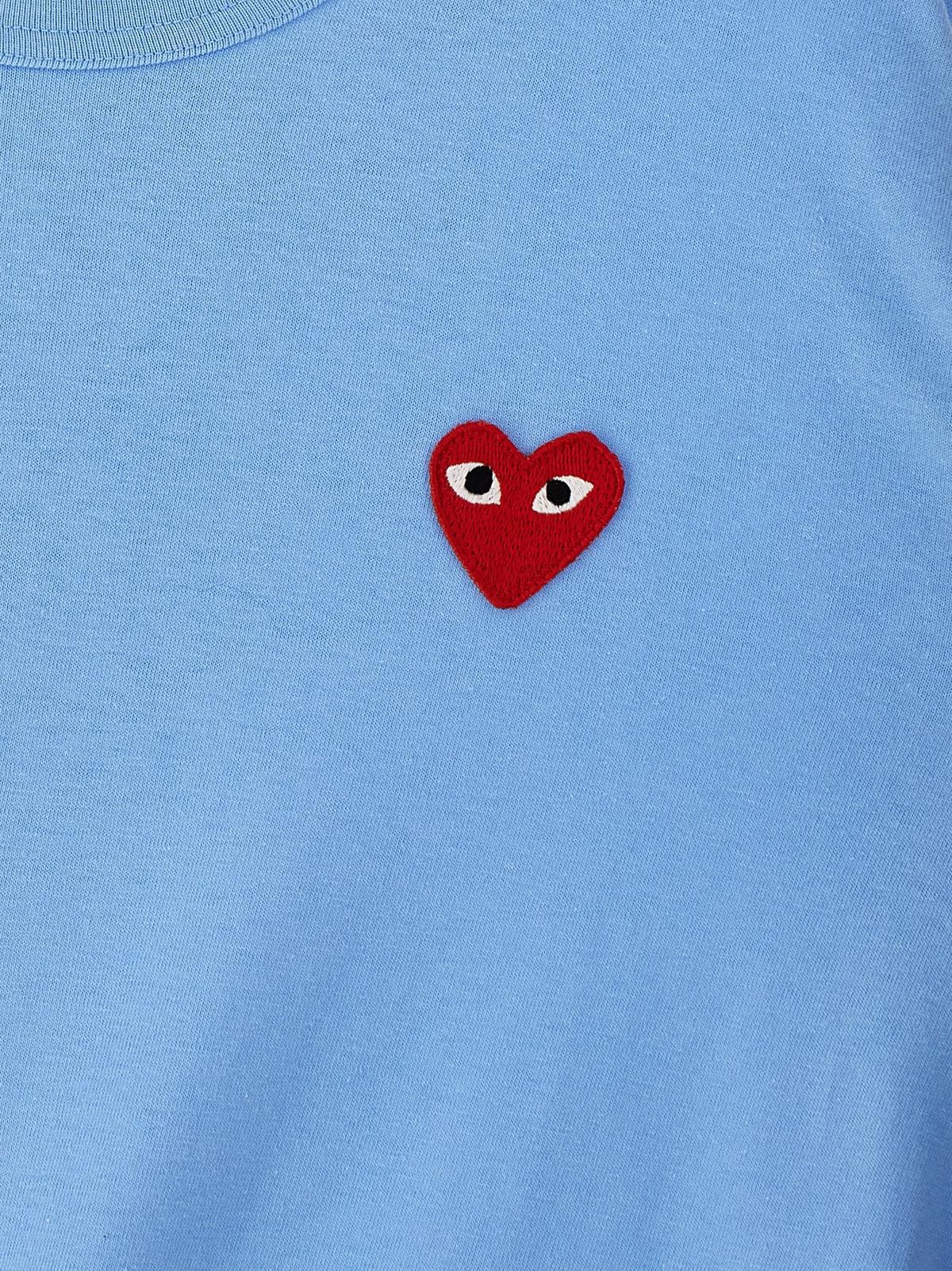 Comme Des Garçons Play Blue Cotton T-Shirt