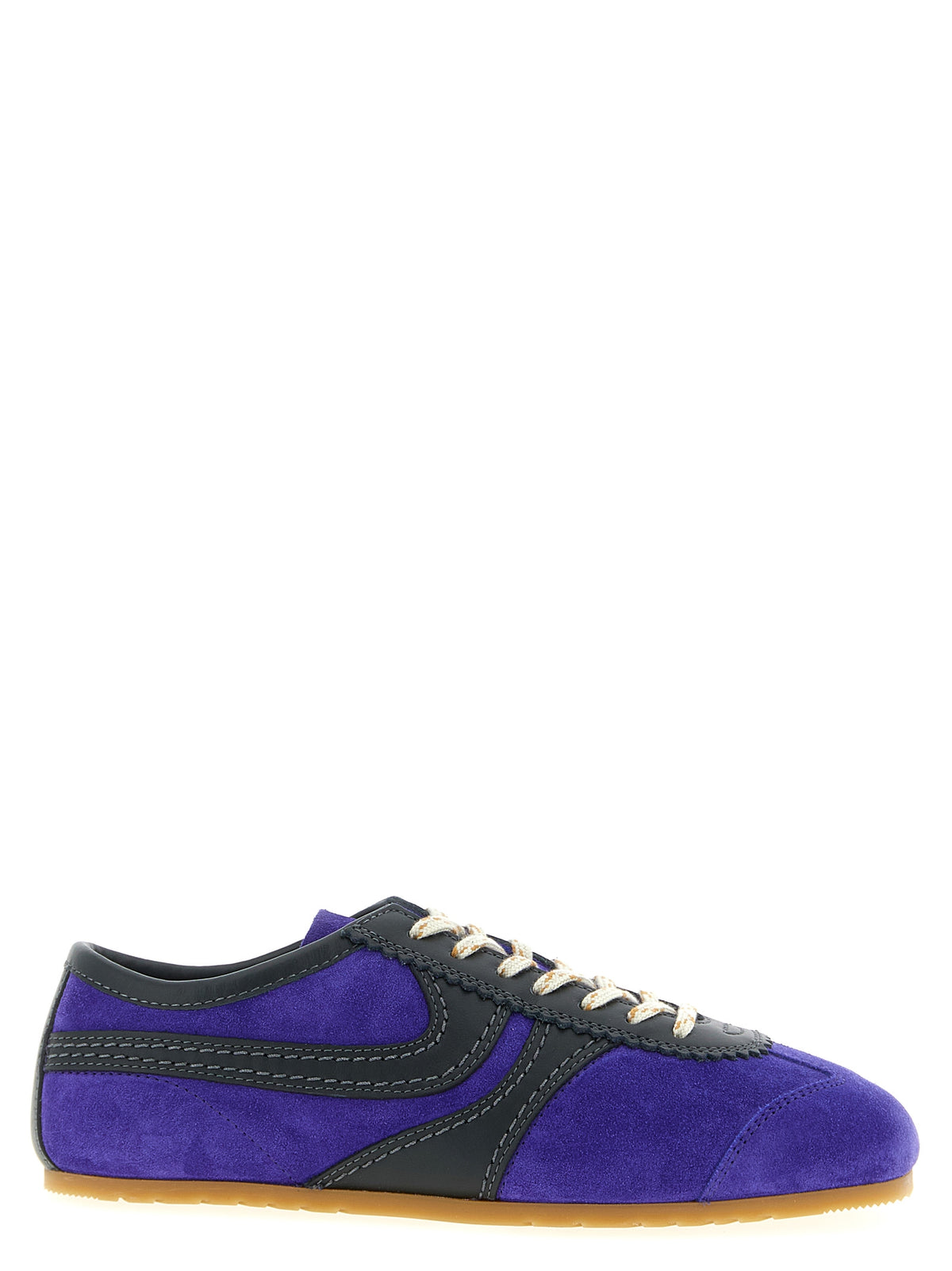 Dries Van Noten Purple Calfskin Low Top Sneakers