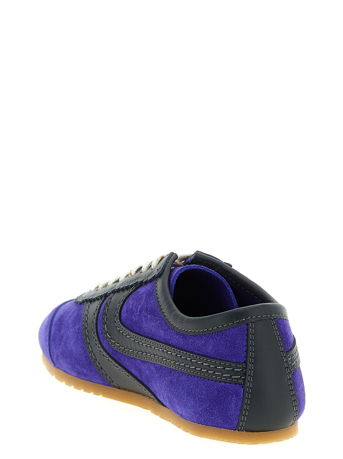 Dries Van Noten Purple Calfskin Low Top Sneakers