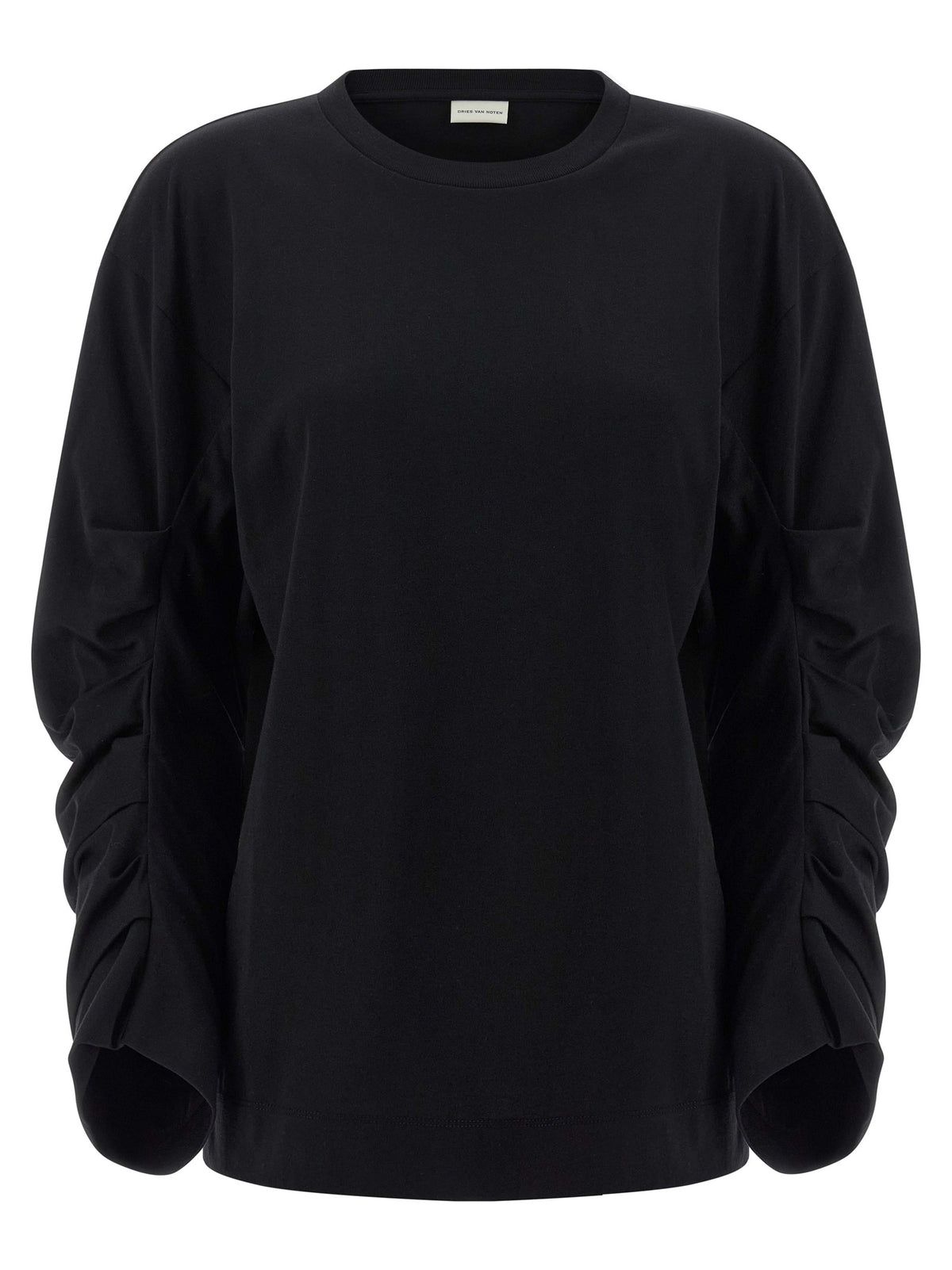 Dries Van Noten Black Cotton Long Sleeve T-Shirt