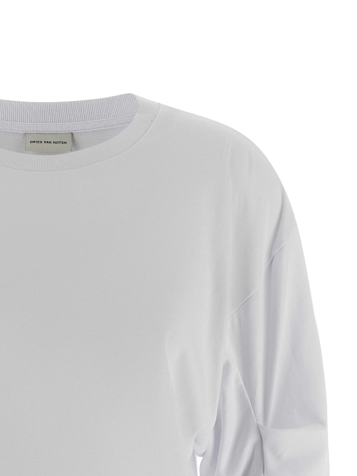 Dries Van Noten White Cotton Long Sleeve T-Shirt