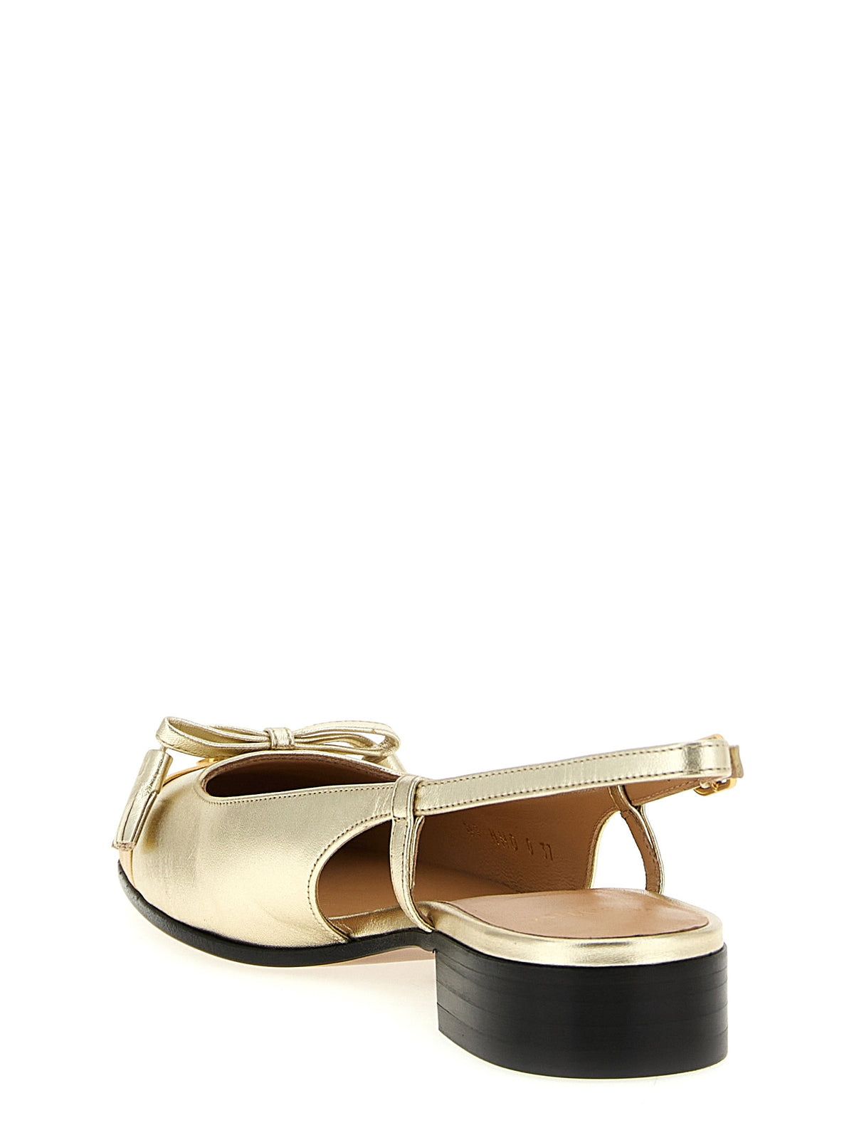 Valentino Garavani Gold Leather Ballet Flats