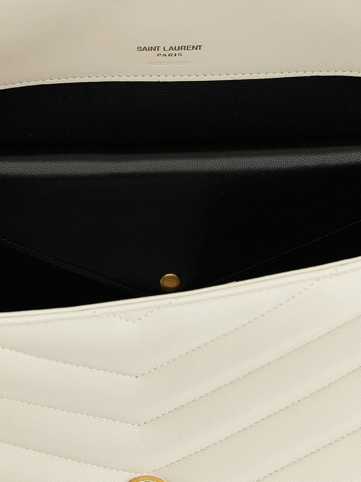 Saint Laurent Beige Lamb Leather Shoulder Bag