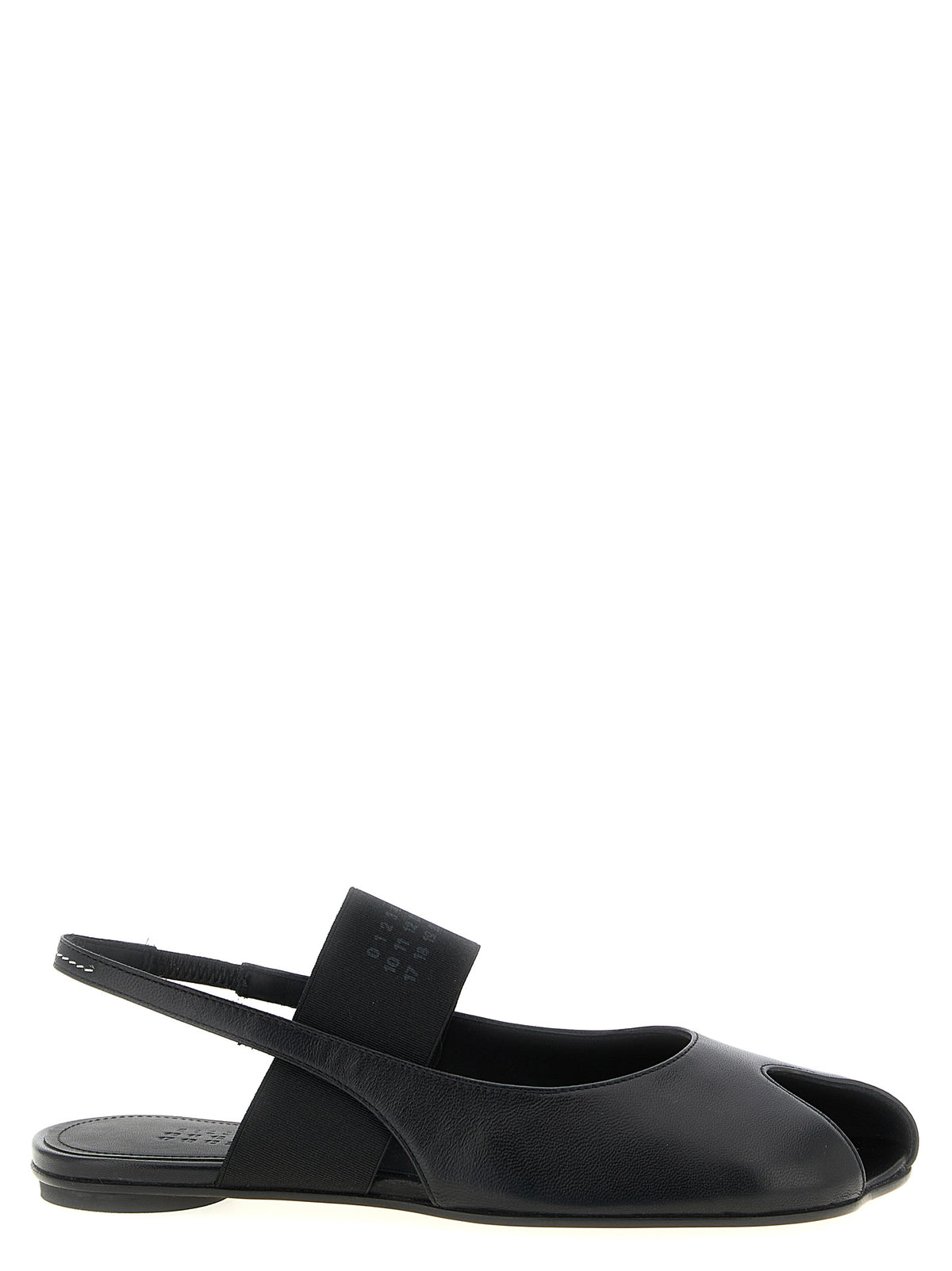 MM6 Maison Margiela Black Lamb Leather Flat Sandals