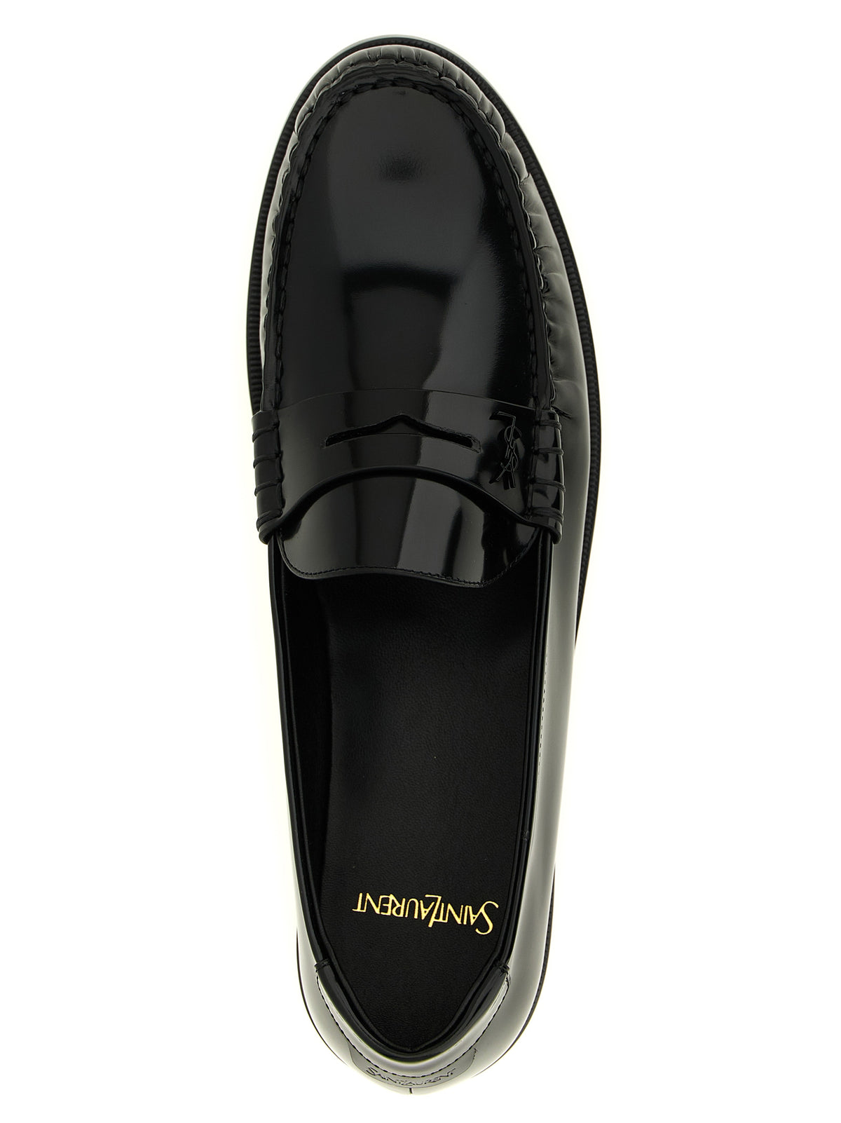 Saint Laurent Black Calfskin Slip-On Loafers