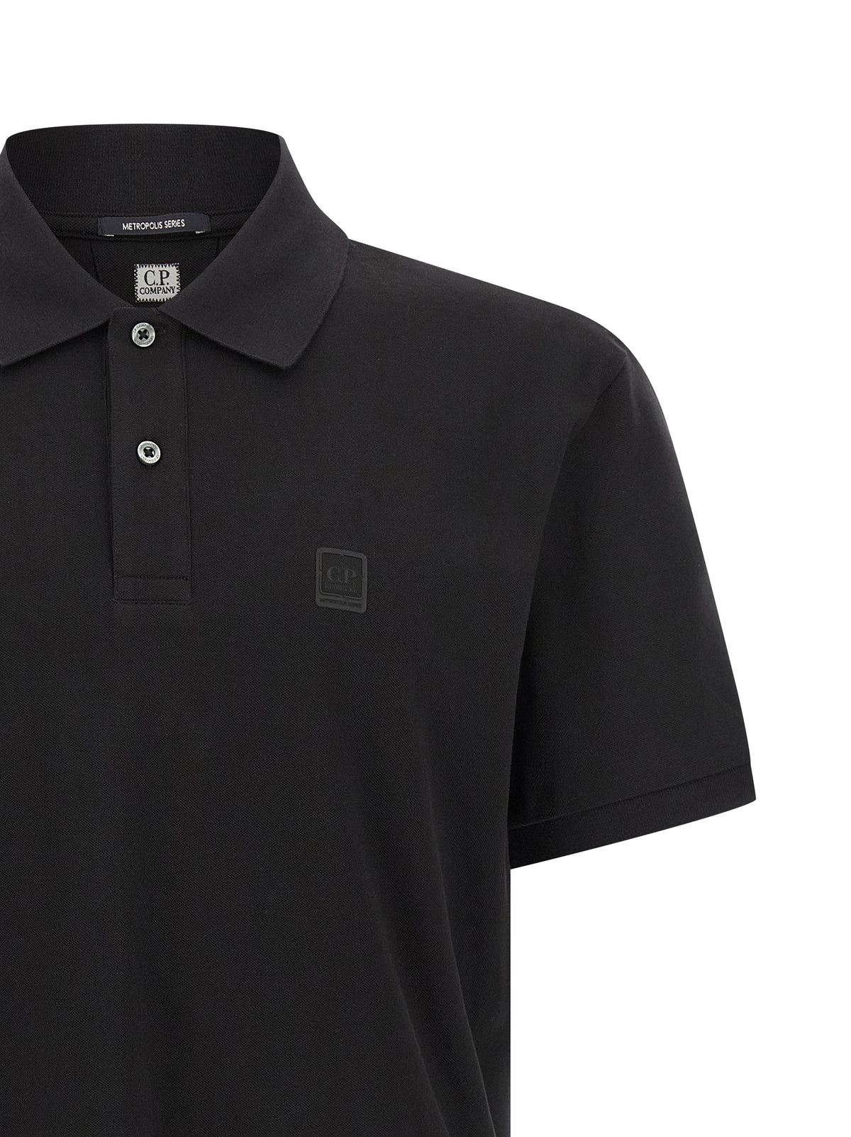 C.P. Company Black Cotton Polo Shirt