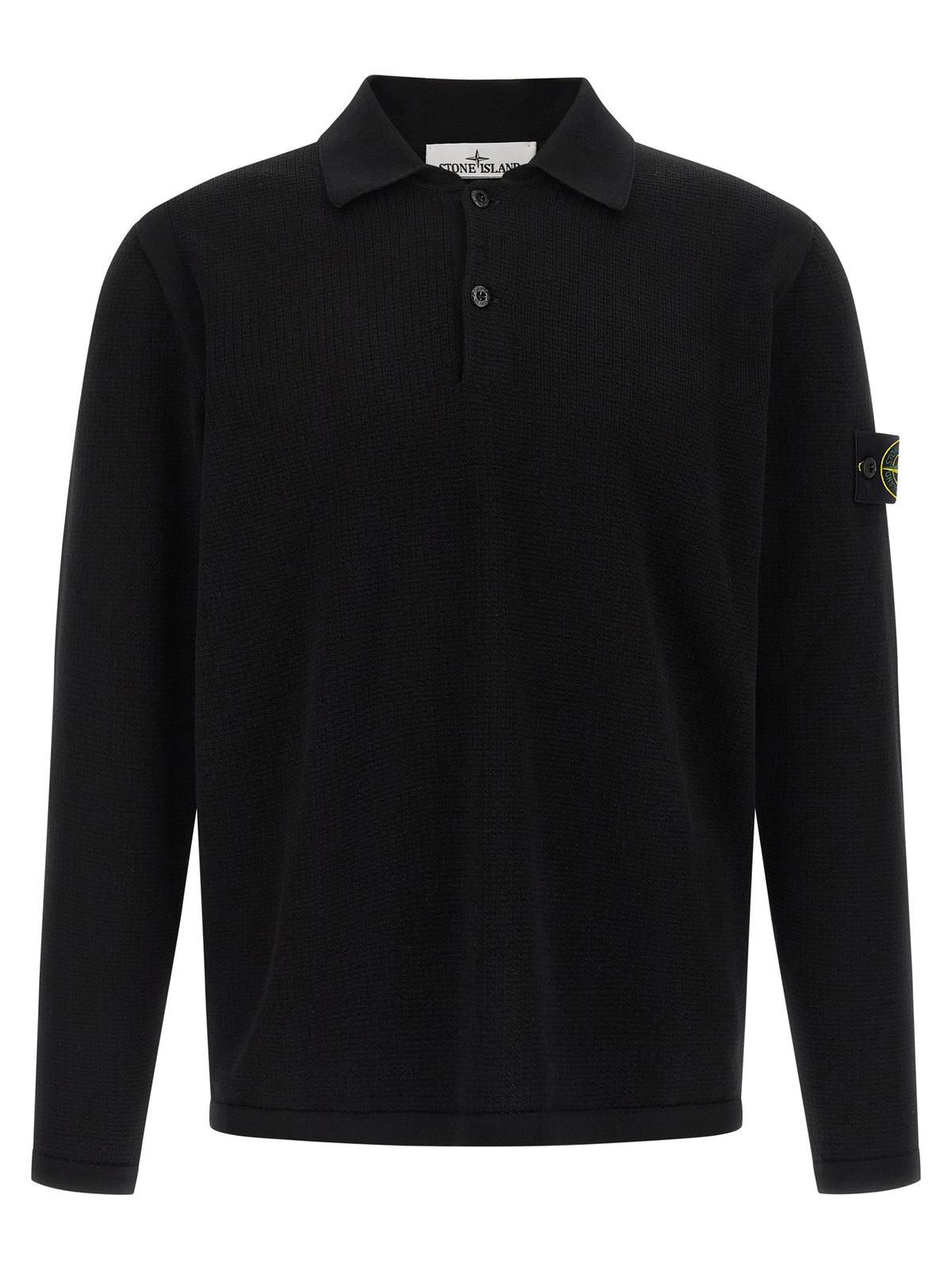 Stone Island Black Cotton Polo Shirt