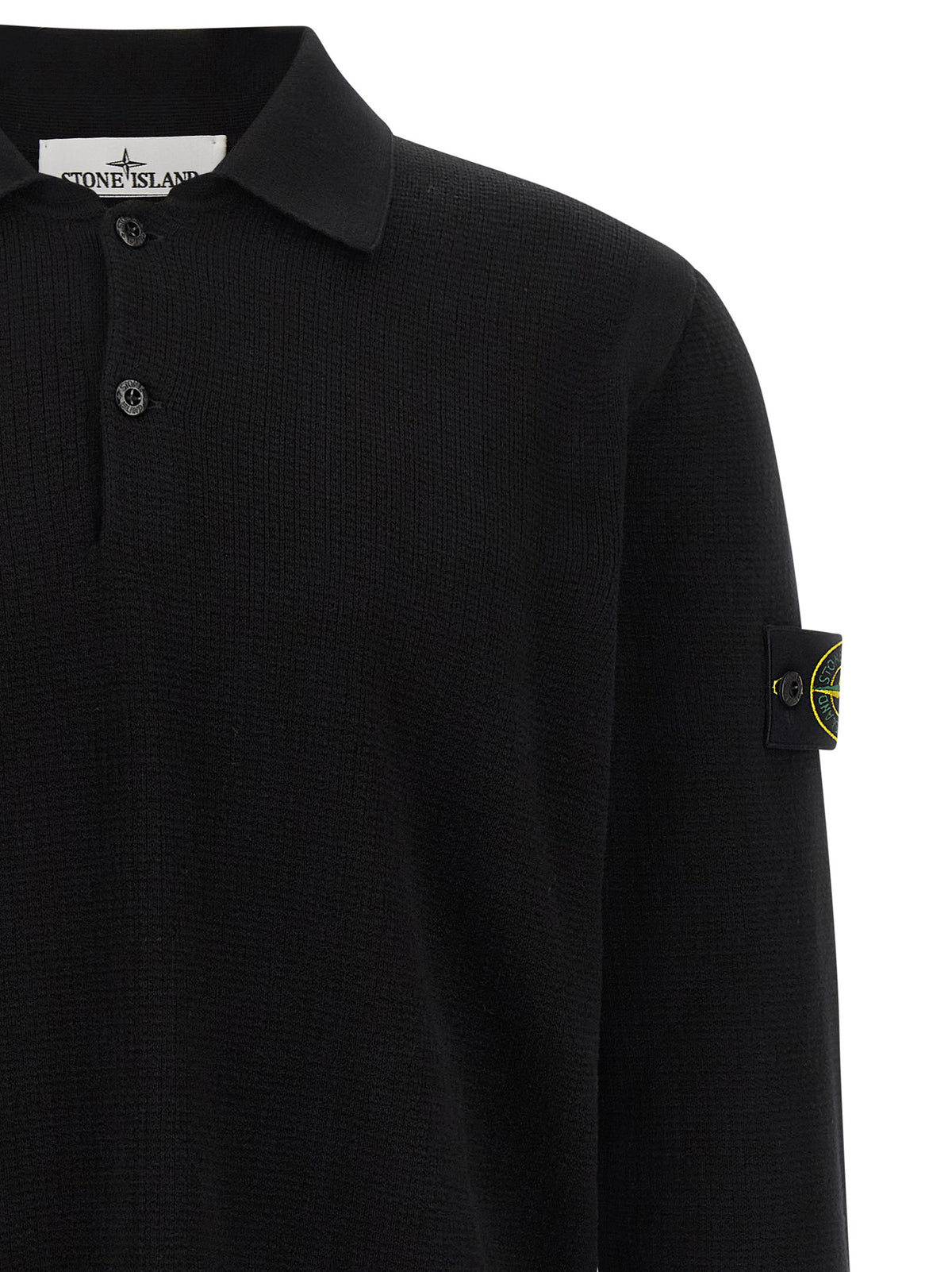 Stone Island Black Cotton Polo Shirt