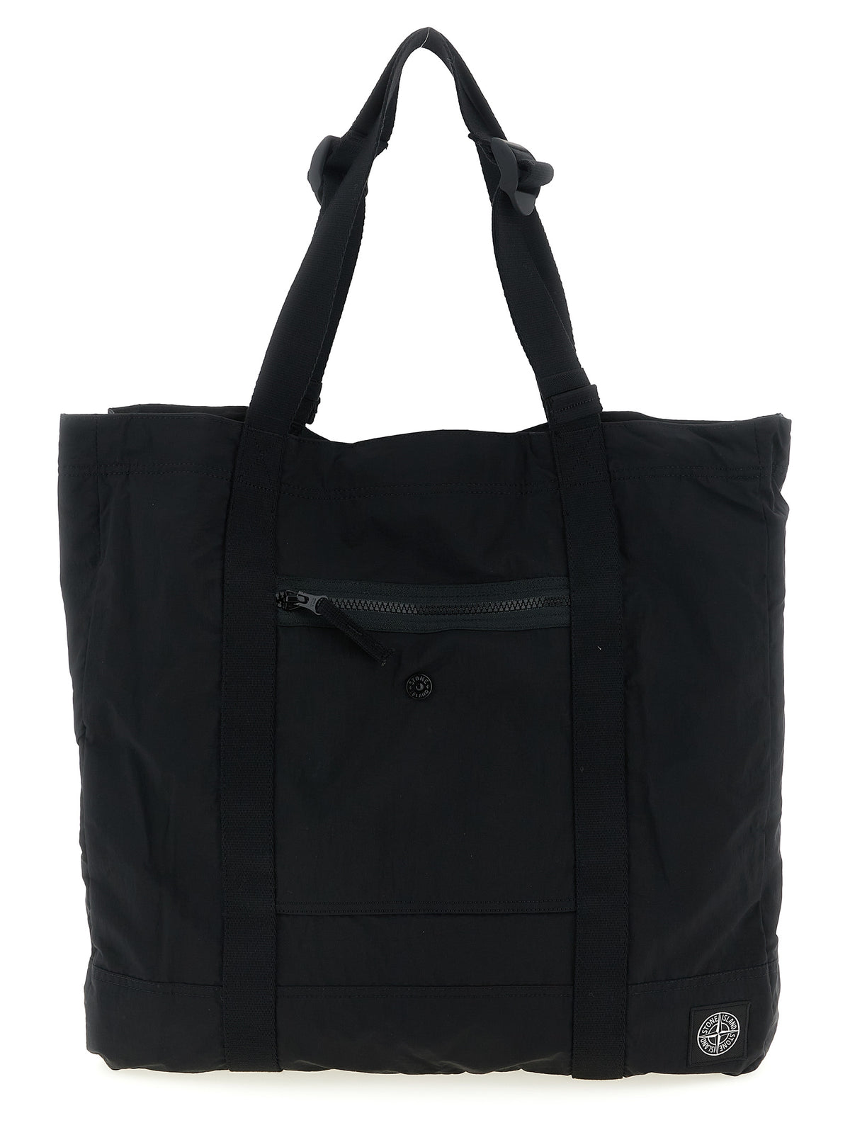 Stone Island Black Polyamide Tote Bag