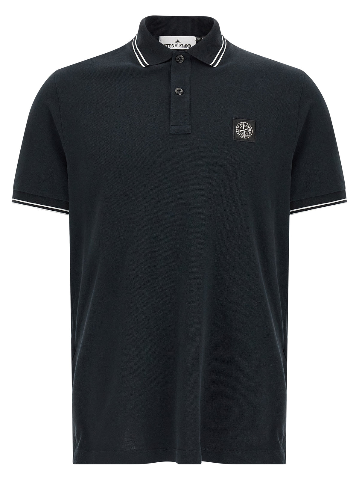 Stone Island Blue Cotton Polo Shirt