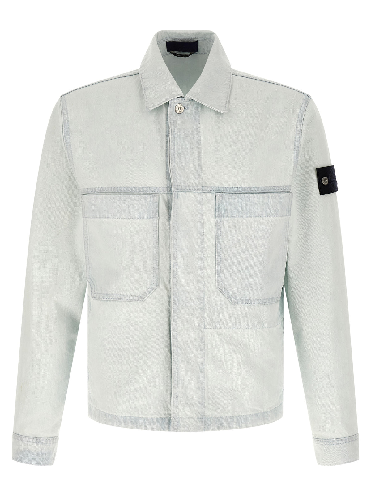 Stone Island Blue Cotton Denim Jacket