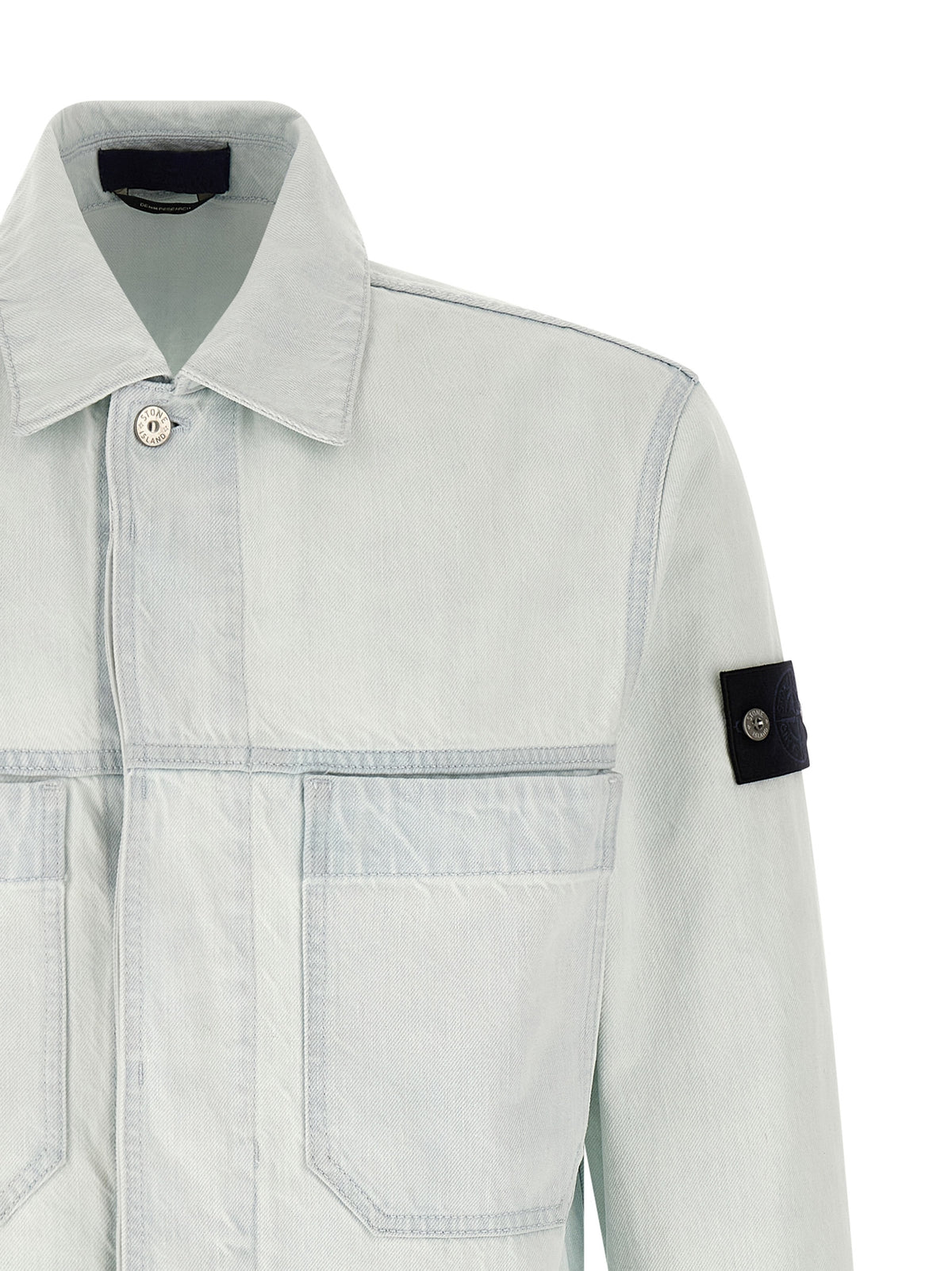 Stone Island Blue Cotton Denim Jacket