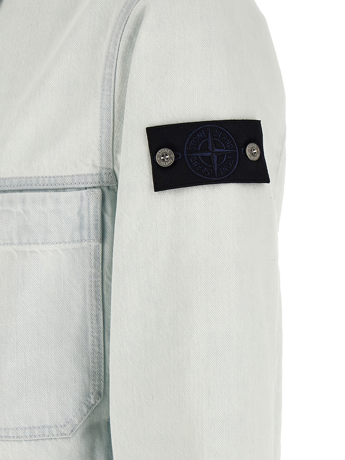 Stone Island Blue Cotton Denim Jacket