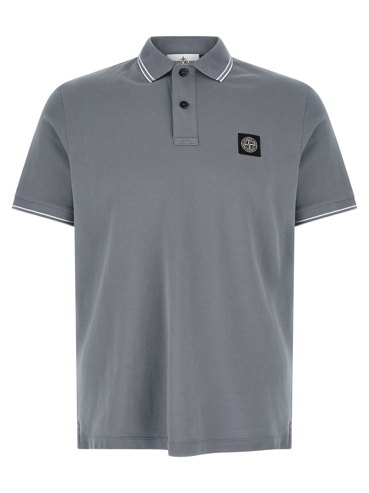Stone Island Blue Cotton Polo Shirt
