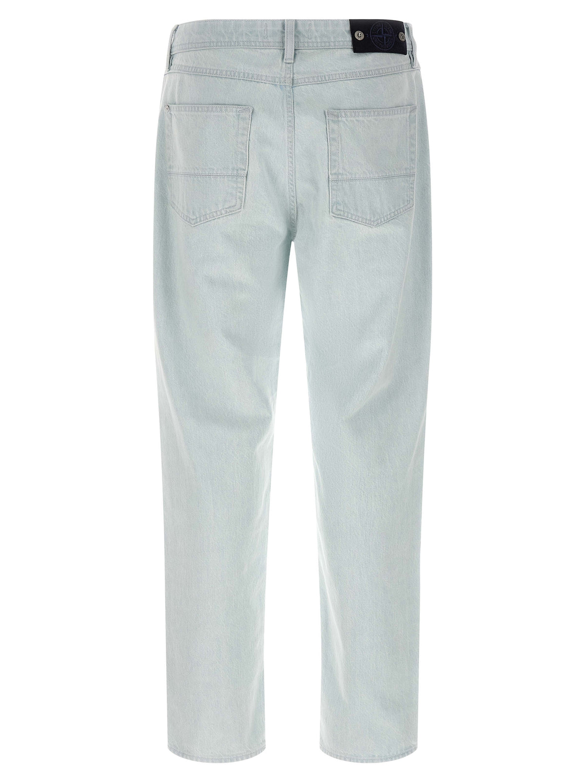 Stone Island Blue Cotton Straight-Leg Jeans