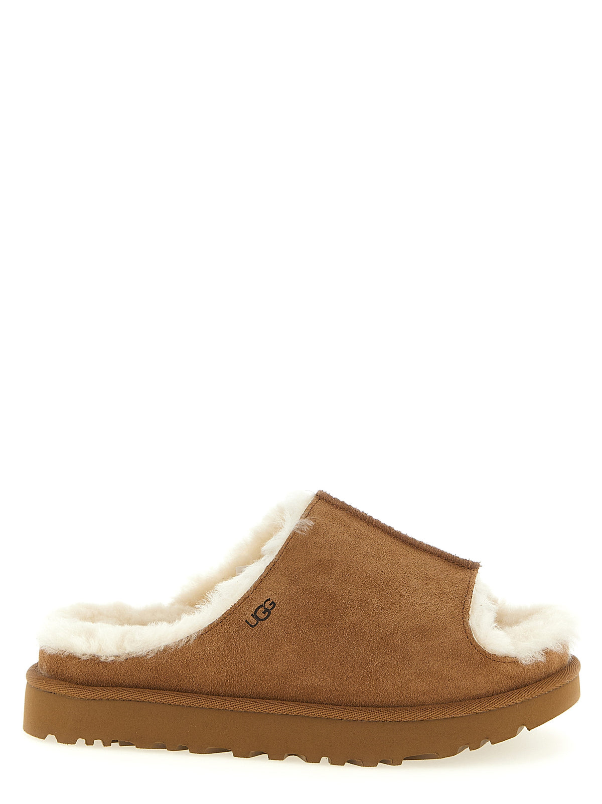 UGG Brown Leather Slides