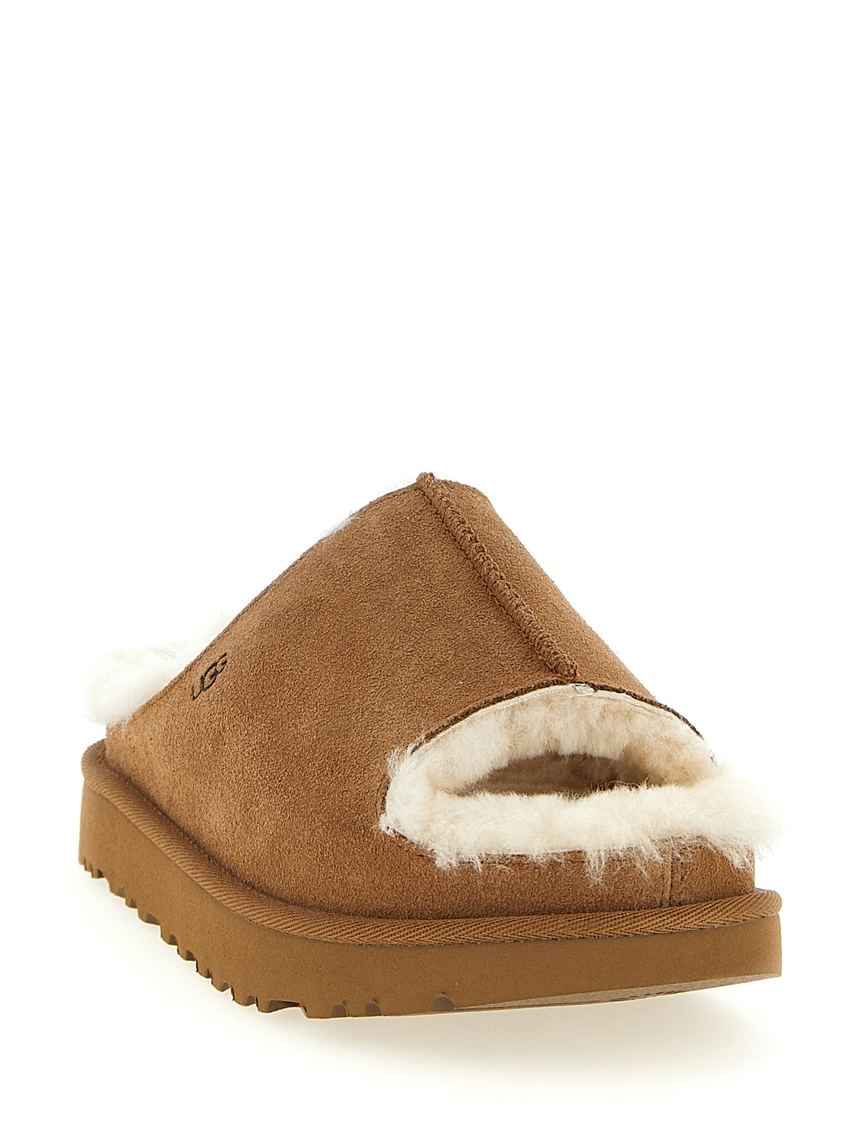 UGG Brown Leather Slides