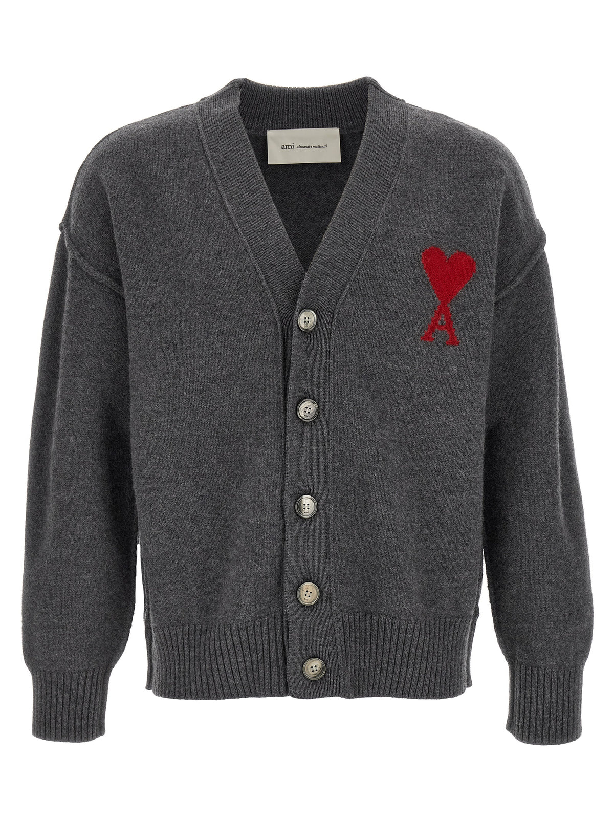 Ami Paris Gray Wool Cardigan