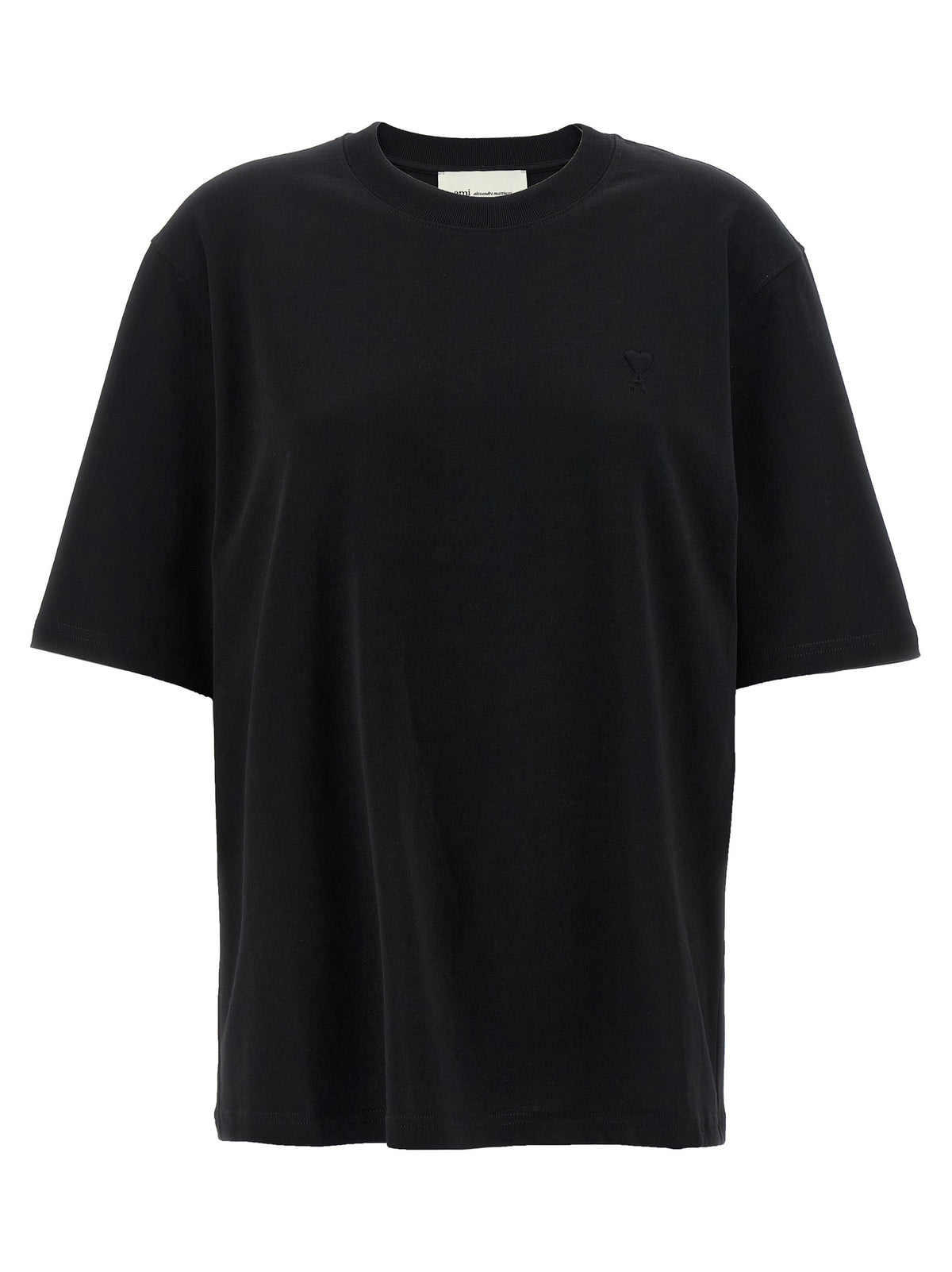Ami Paris Black Cotton T-Shirt