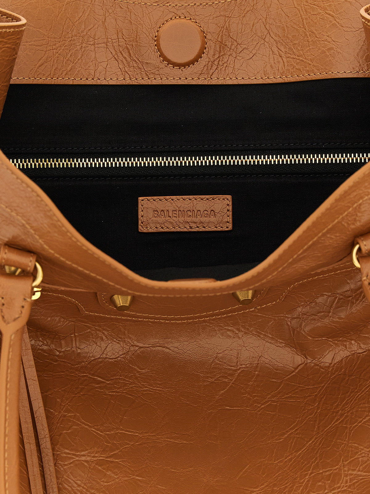 Balenciaga Brown Lamb Leather Shoulder Bag