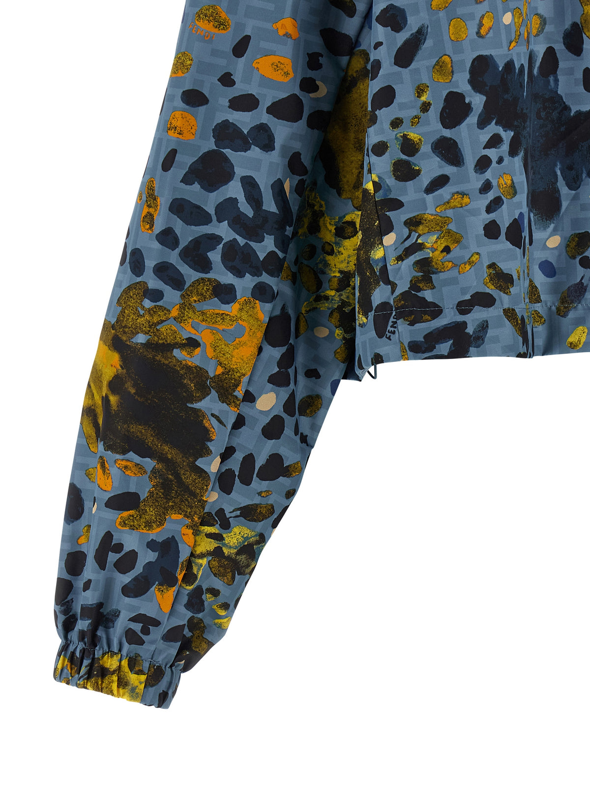 Fendi Blue Polyester Shell Jacket