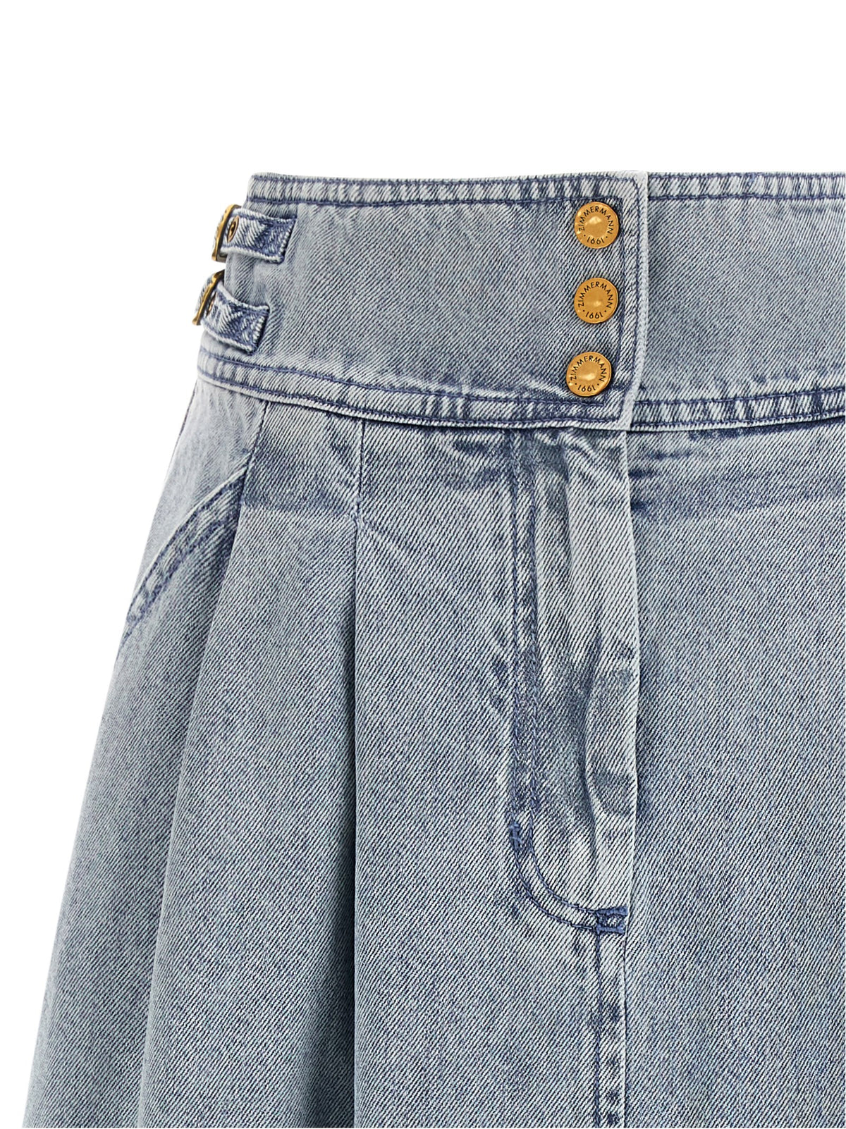 Zimmermann Blue Cotton Midi Skirt