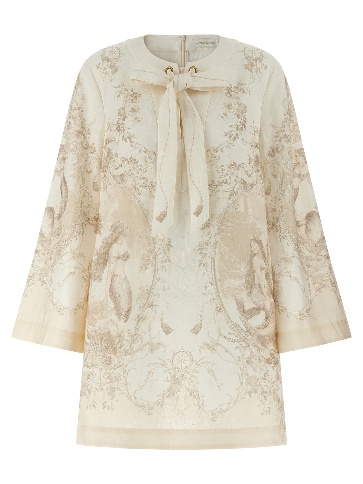 Zimmermann Beige Linen Short Dress