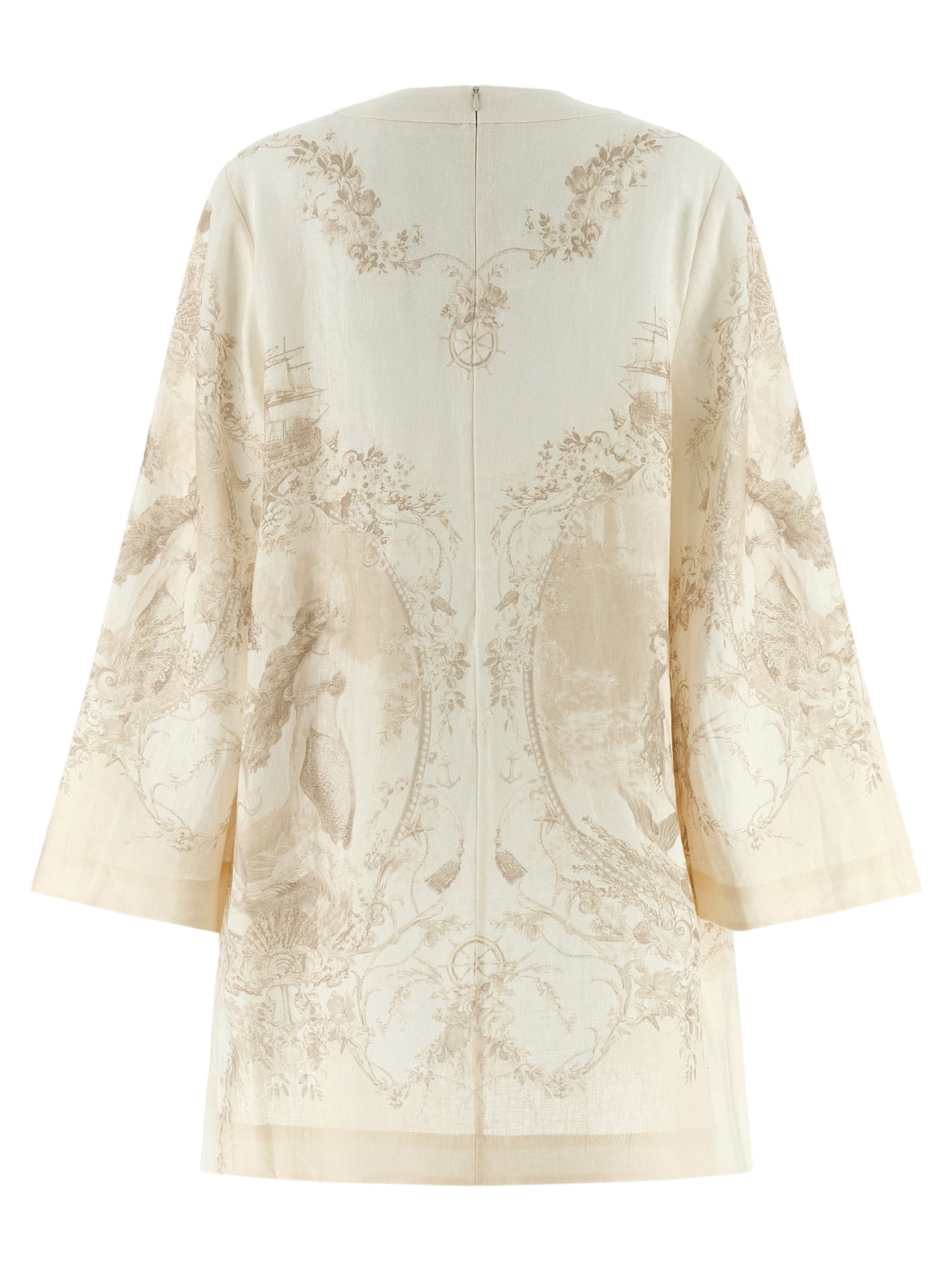 Zimmermann Beige Linen Short Dress
