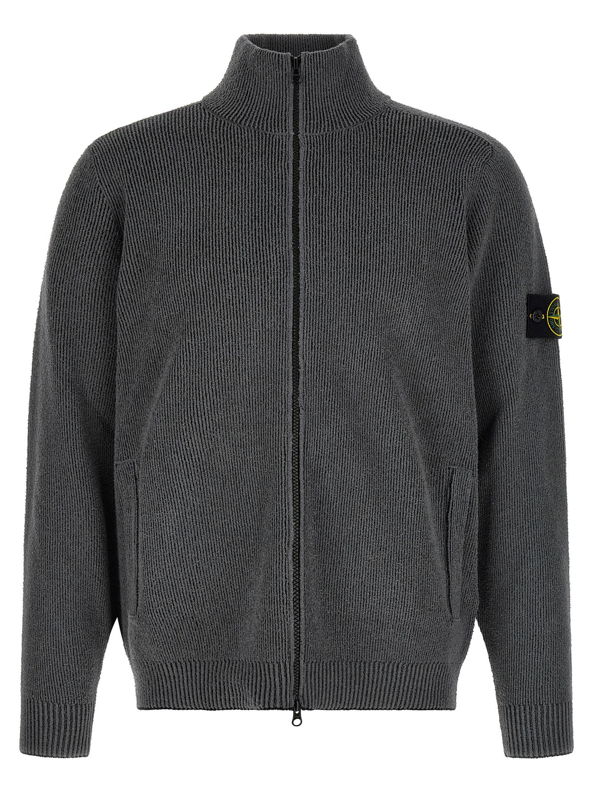Stone Island Gray Cotton Cardigan