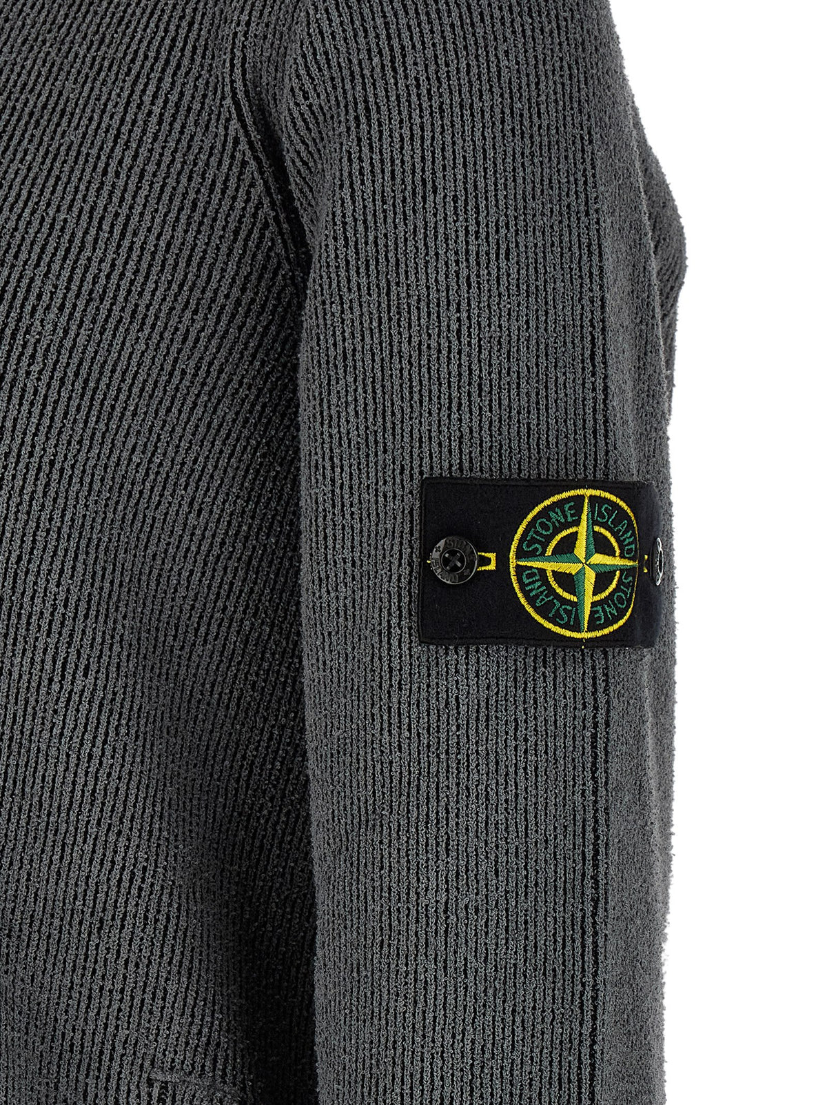 Stone Island Gray Cotton Cardigan