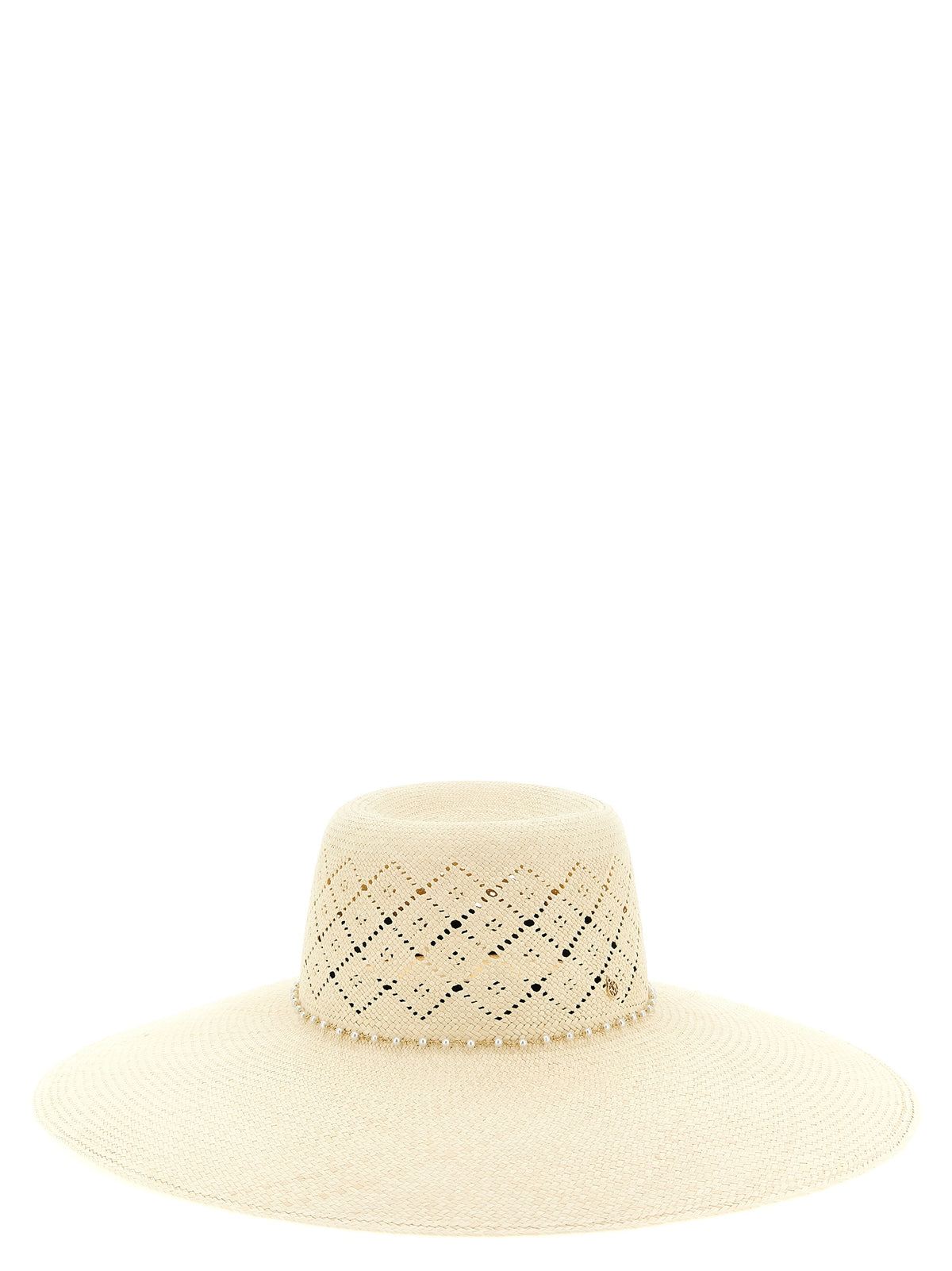 Maison Michel Beige Fabric Sunhat