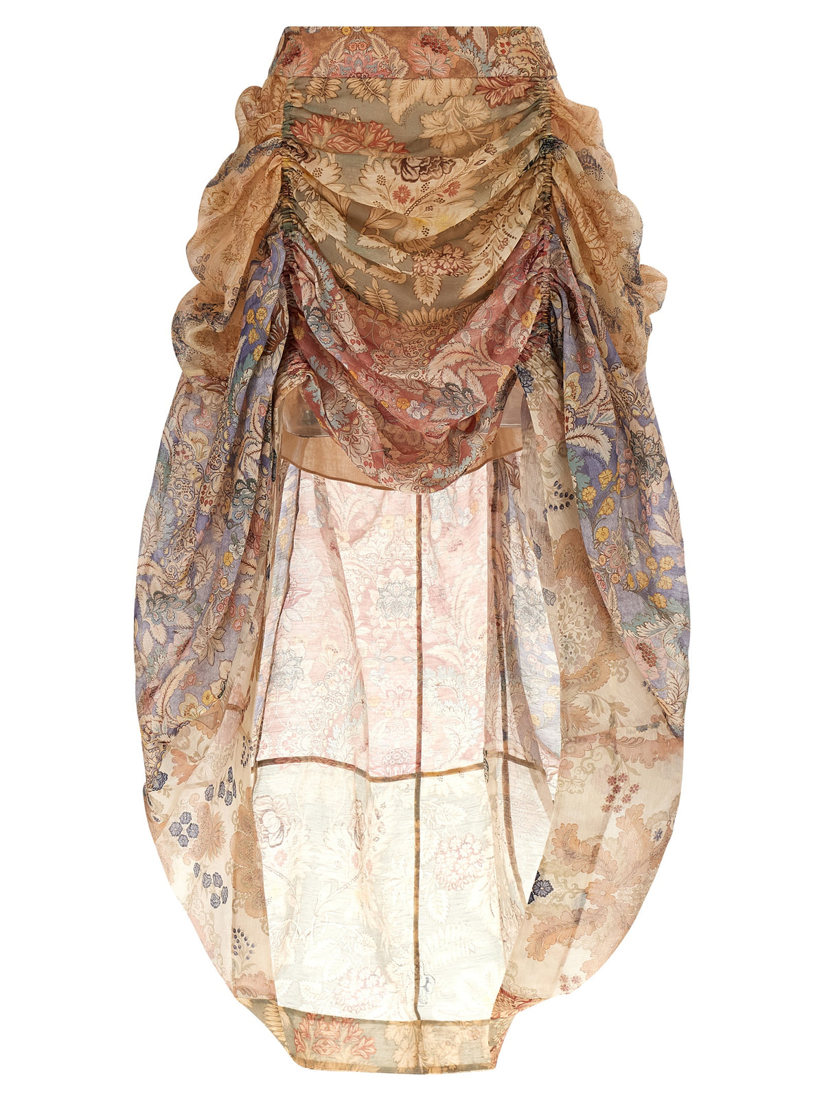Zimmermann Multicolor Linen Midi Skirt