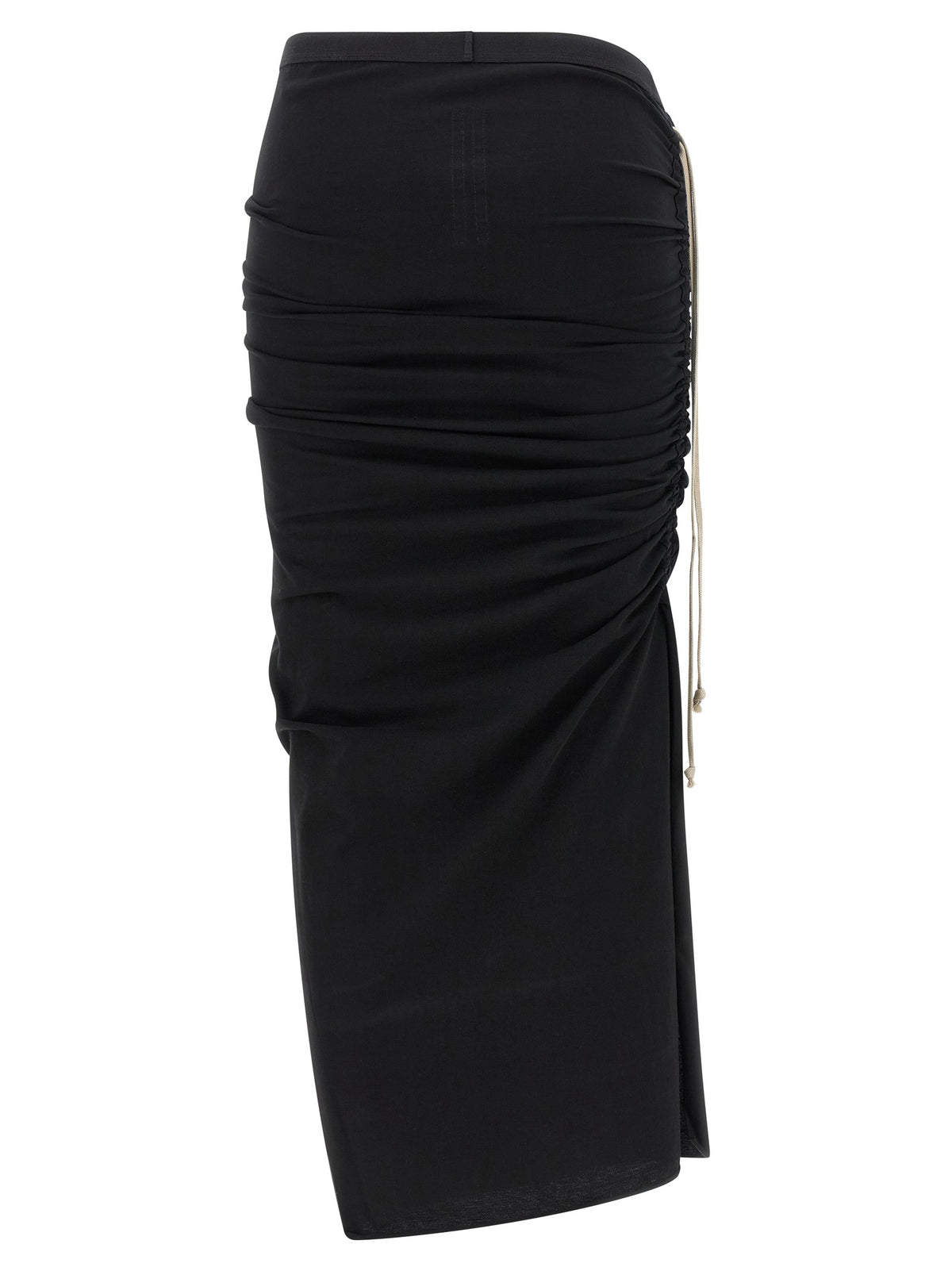 Rick Owens Black Cotton Midi Skirt