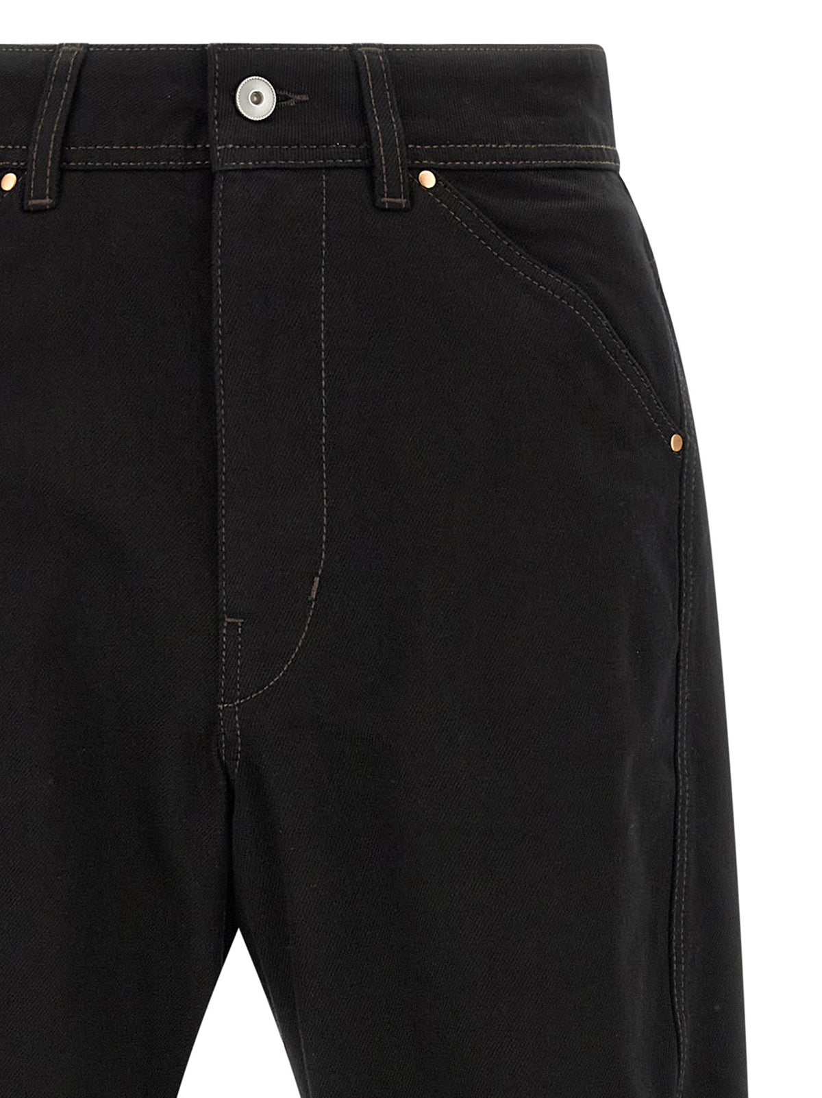 Lemaire Black Cotton Relaxed Fit Jeans
