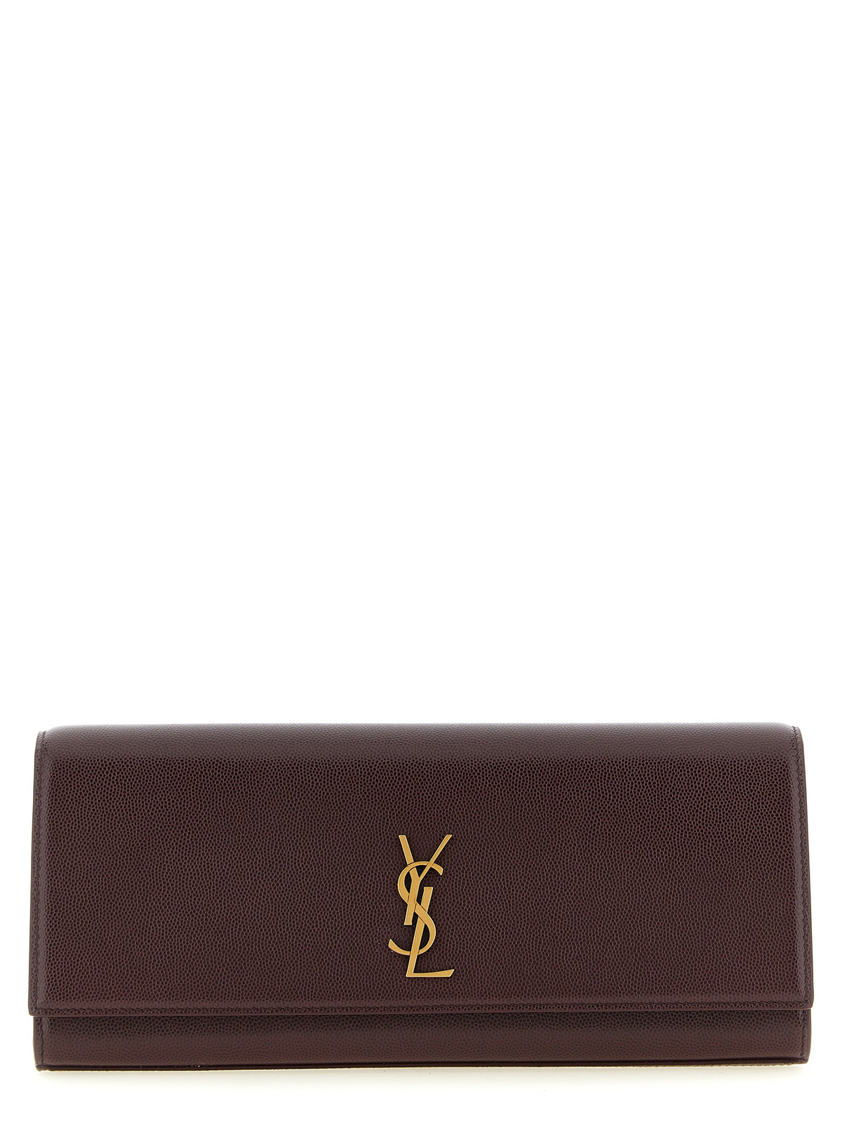 Saint Laurent Bordeaux Calfskin Clutch Bag