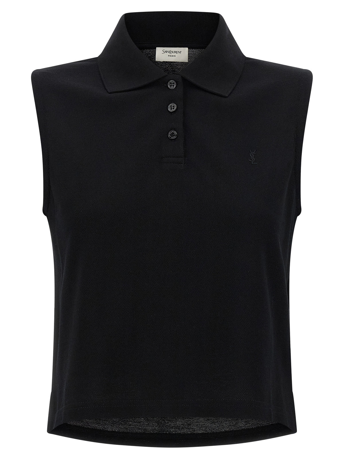 Saint Laurent Black Cotton Polo Shirt