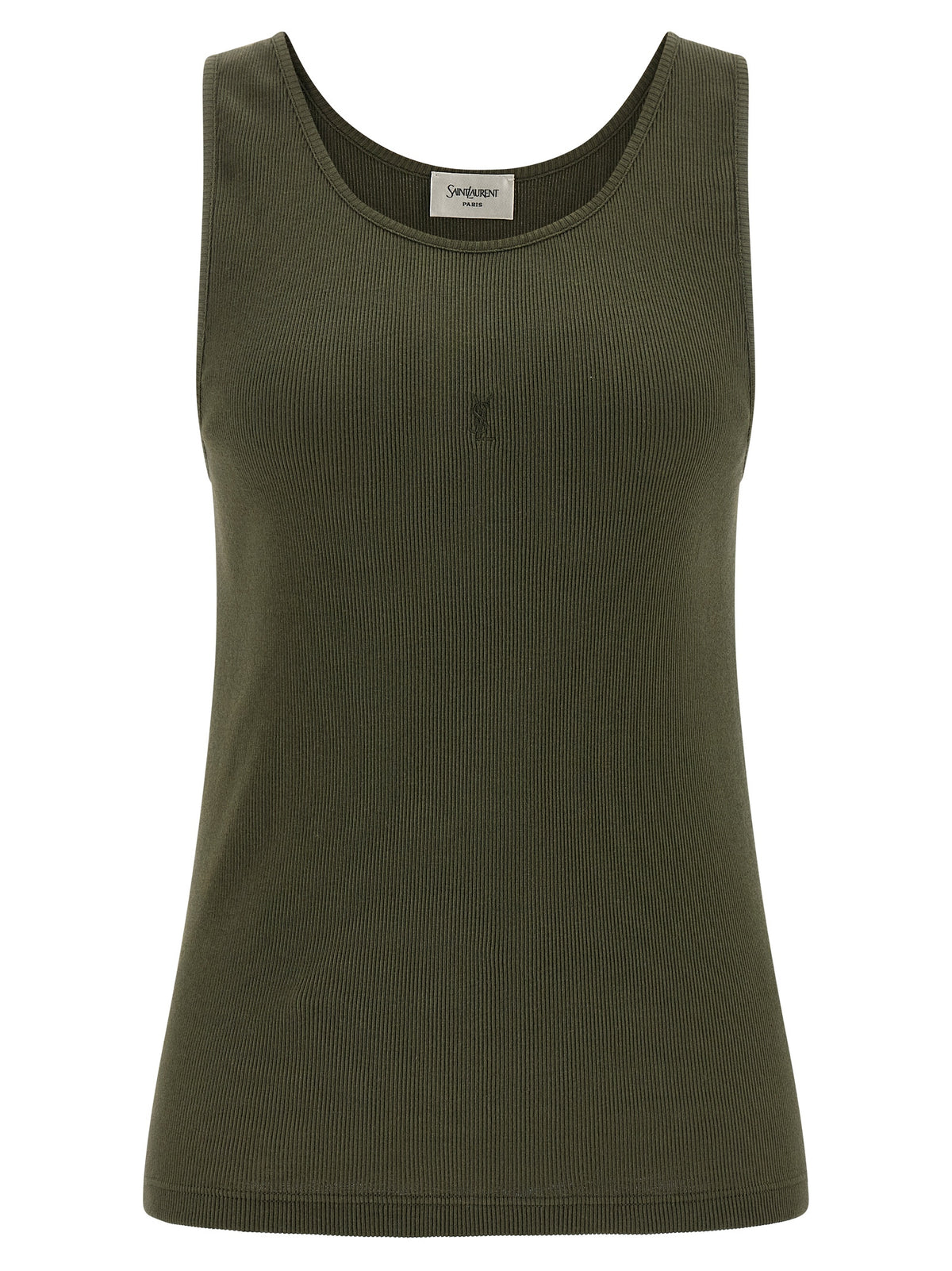 Saint Laurent Bicolor Cotton Tank Tops